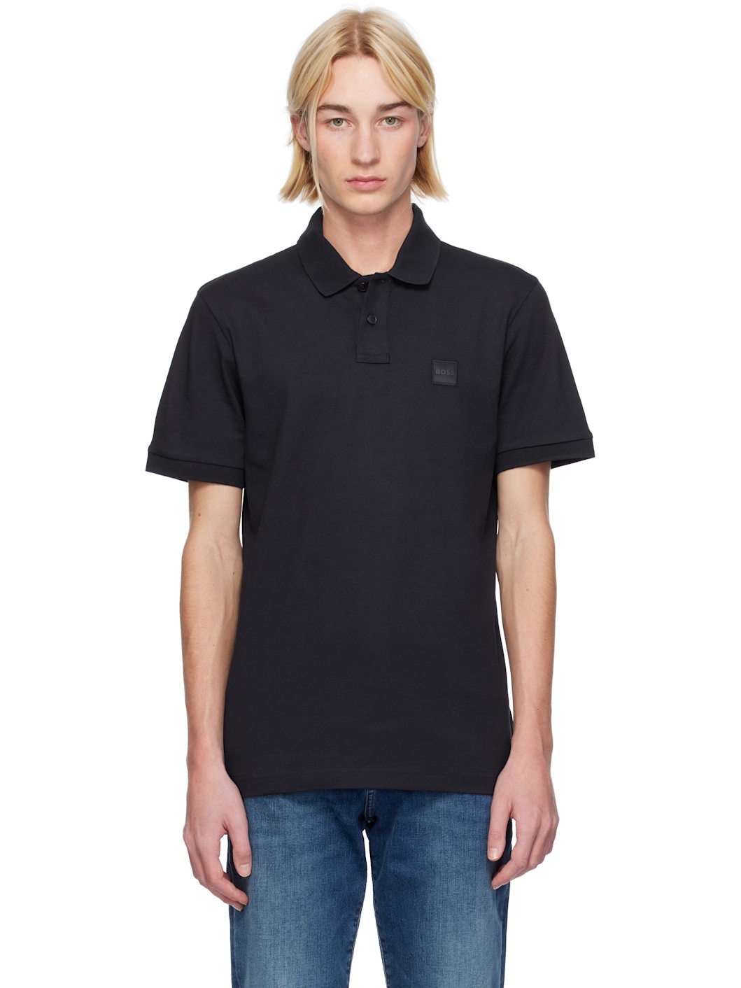 Navy Logo Patch Polo - 1