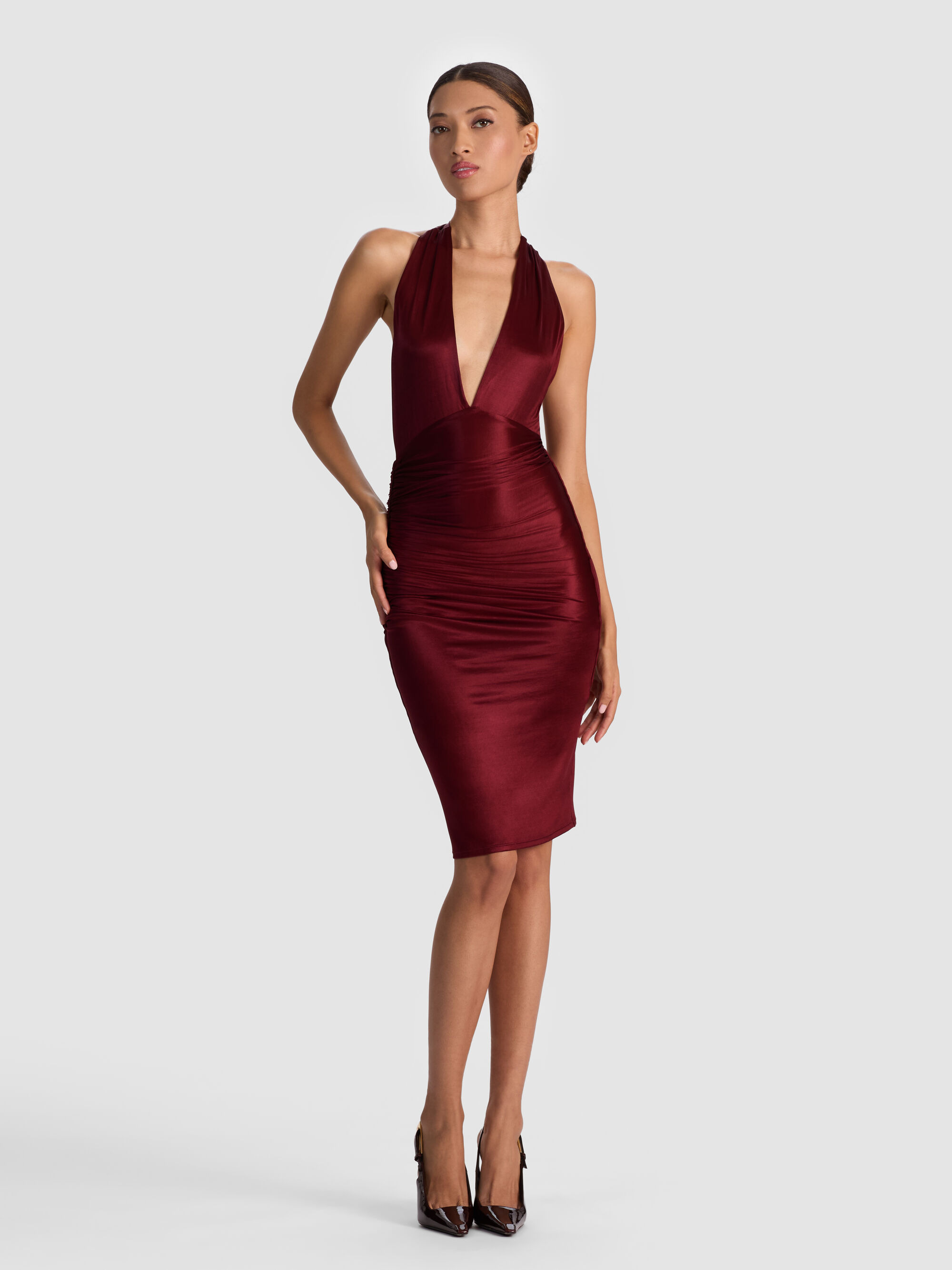 ROMY DRAPED MIDI DRESS - 5