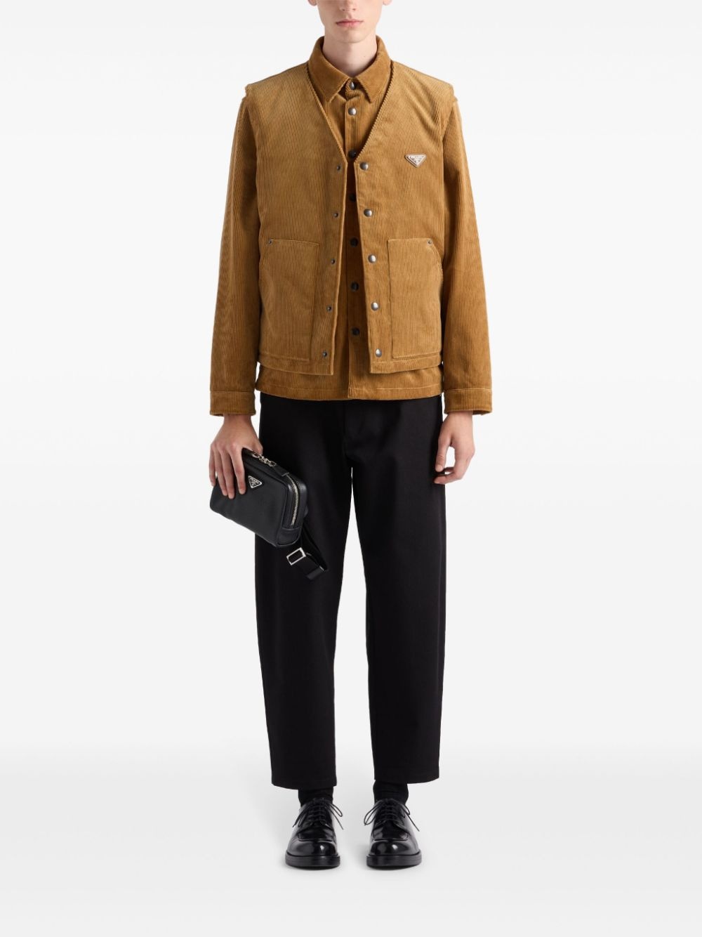triangle-logo tapered trousers - 2