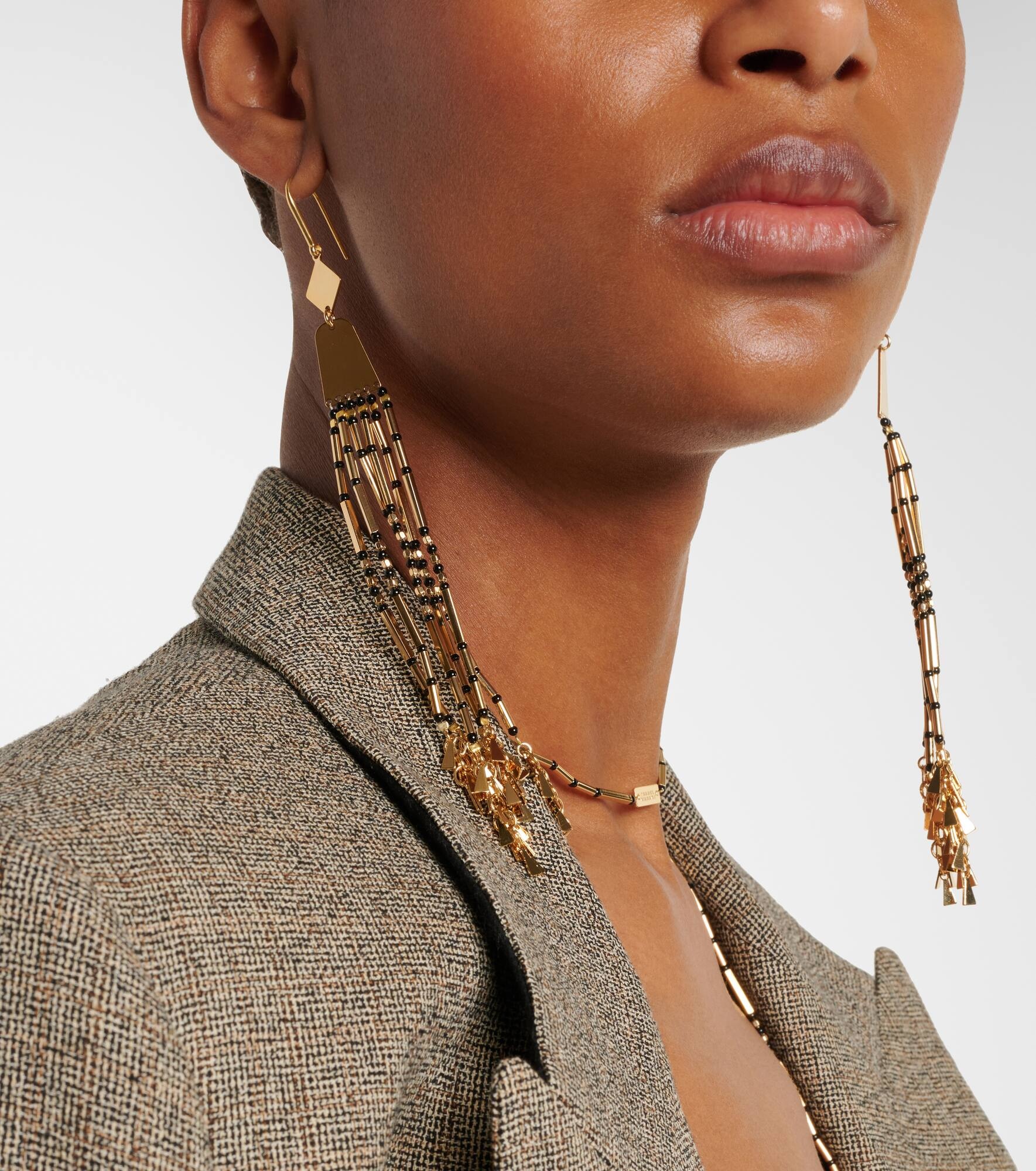 Beaded drop earrings - 6