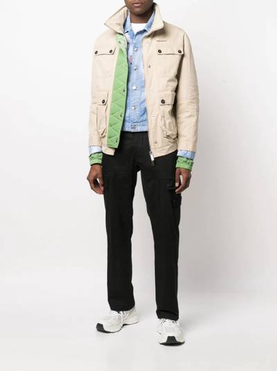 DSQUARED2 logo-print quilted jacket outlook