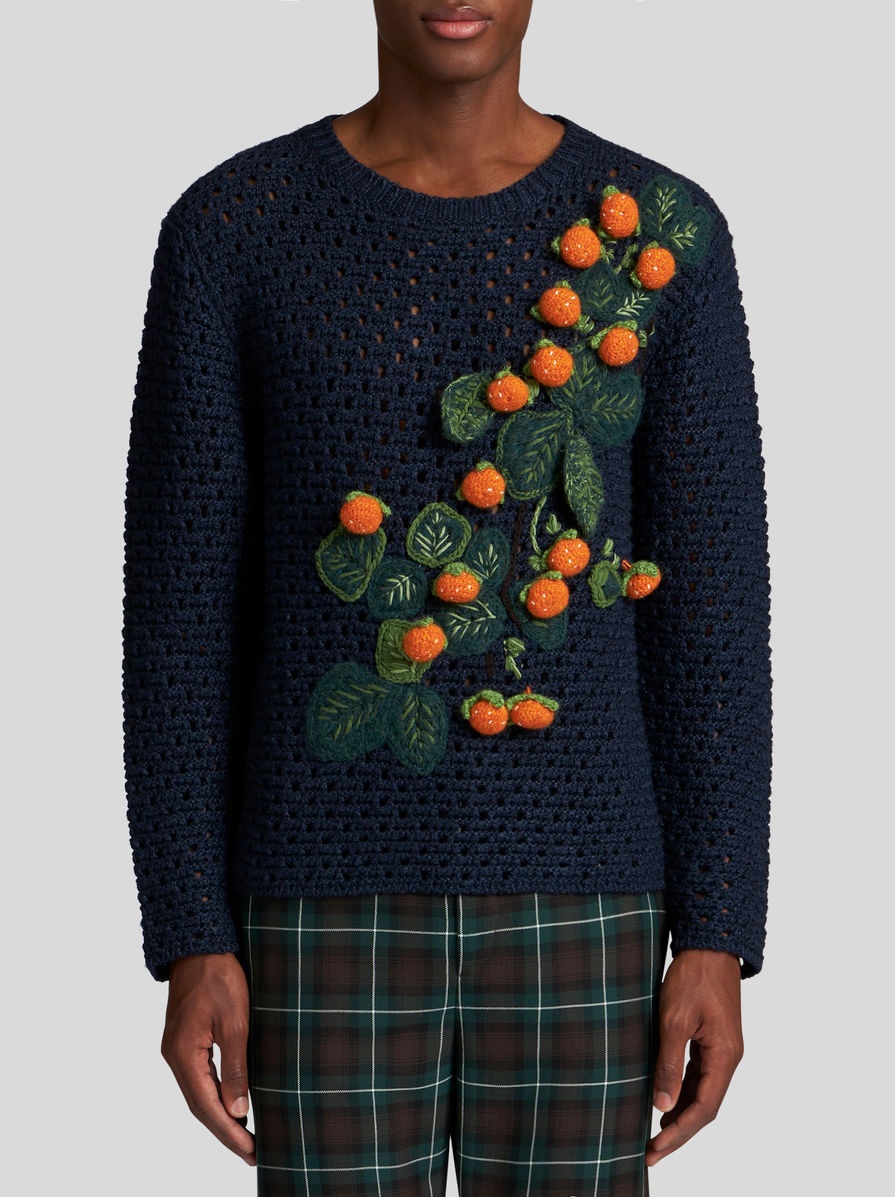 TRICOT ROUND NECK JUMPER WITH FLOWERS - 4