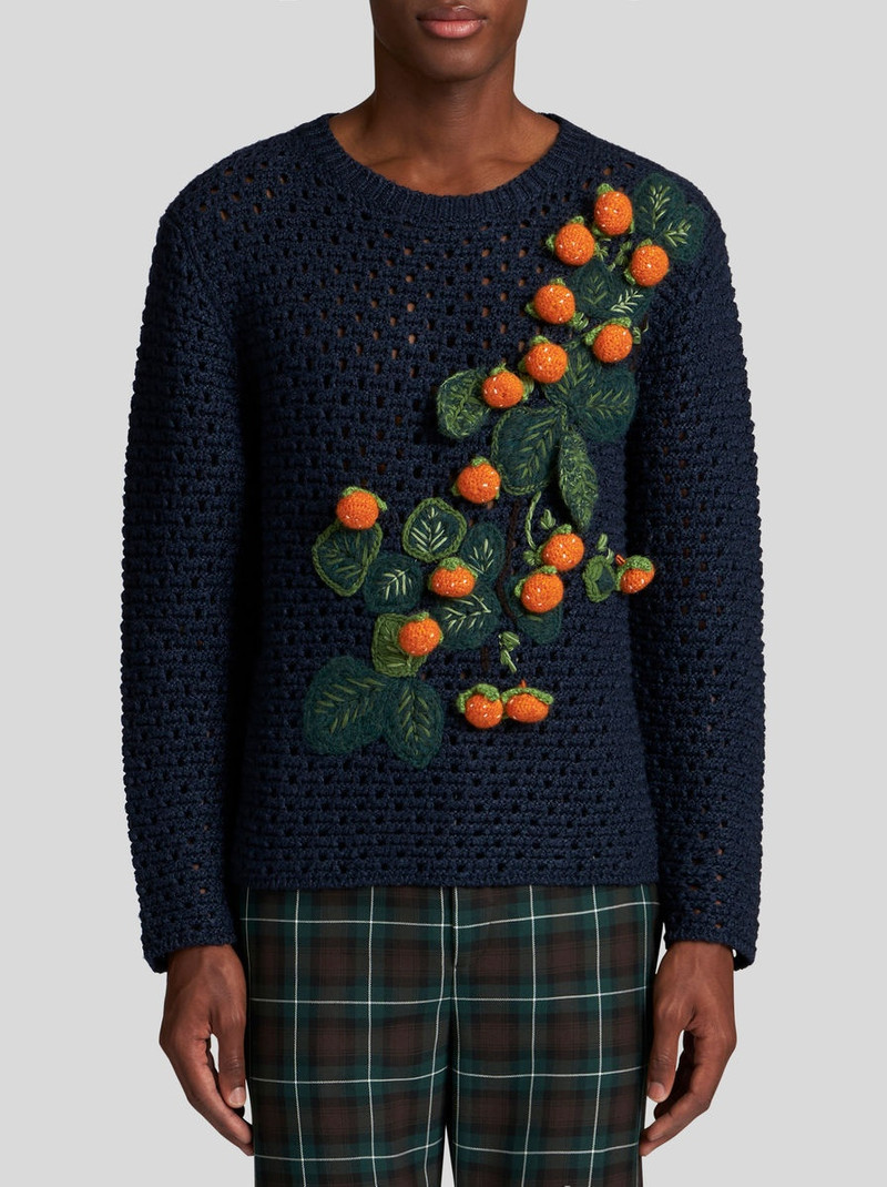 TRICOT ROUND NECK JUMPER WITH FLOWERS 4