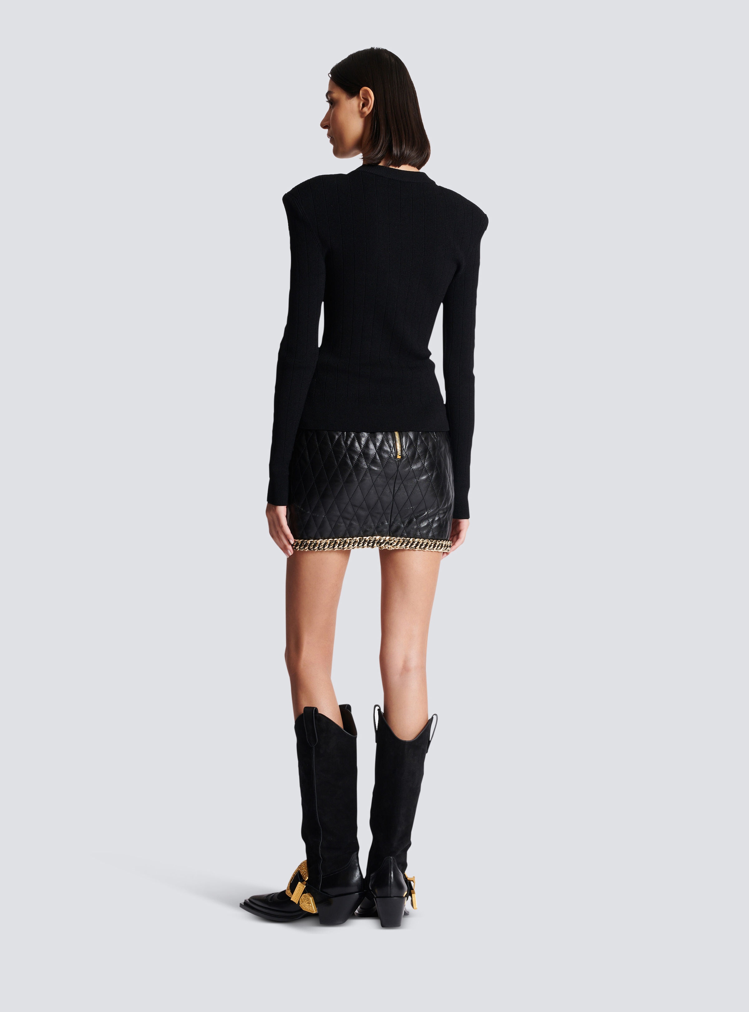 Balmain Black & Grey Logo Jacquard Cotton Muffler Balmain | TLC