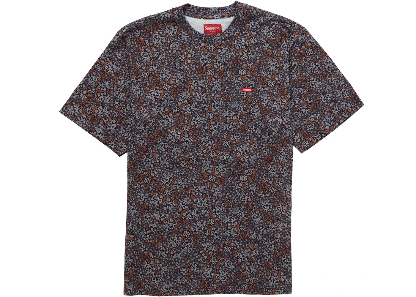 Supreme Small Box Tee (FW21) Navy Floral Cards - 1