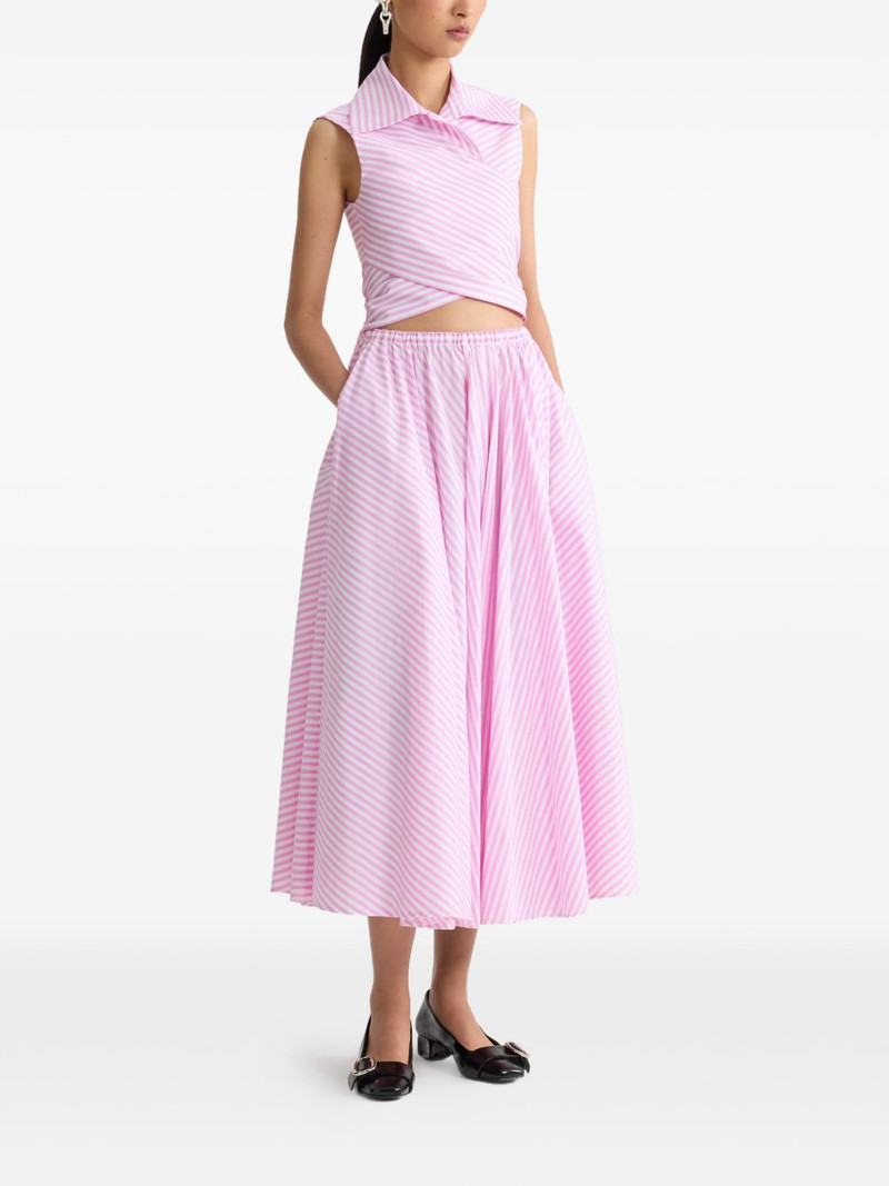 PATOU striped draped sleeveless top outlook