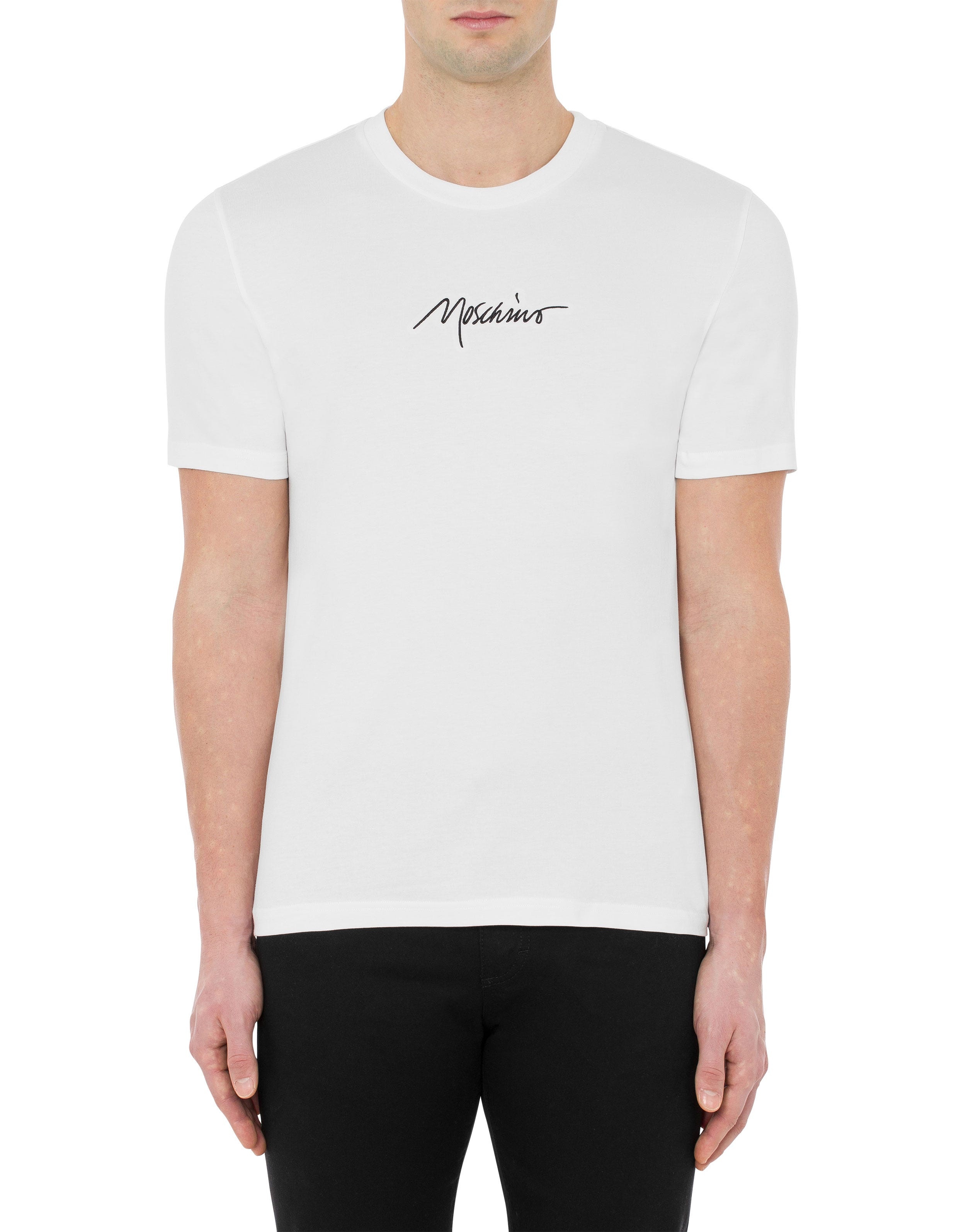 MOSCHINO SIGNATURE STRETCH JERSEY T-SHIRT - 10