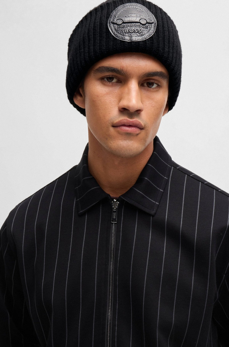 PORSCHE X BOSS CHUNKY-RIB BEANIE HAT WITH SPECIAL BRANDING 3