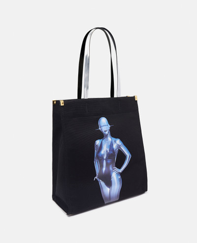Stella McCartney Sexy Robot Graphic Organic Cotton Canvas Tote Bag outlook