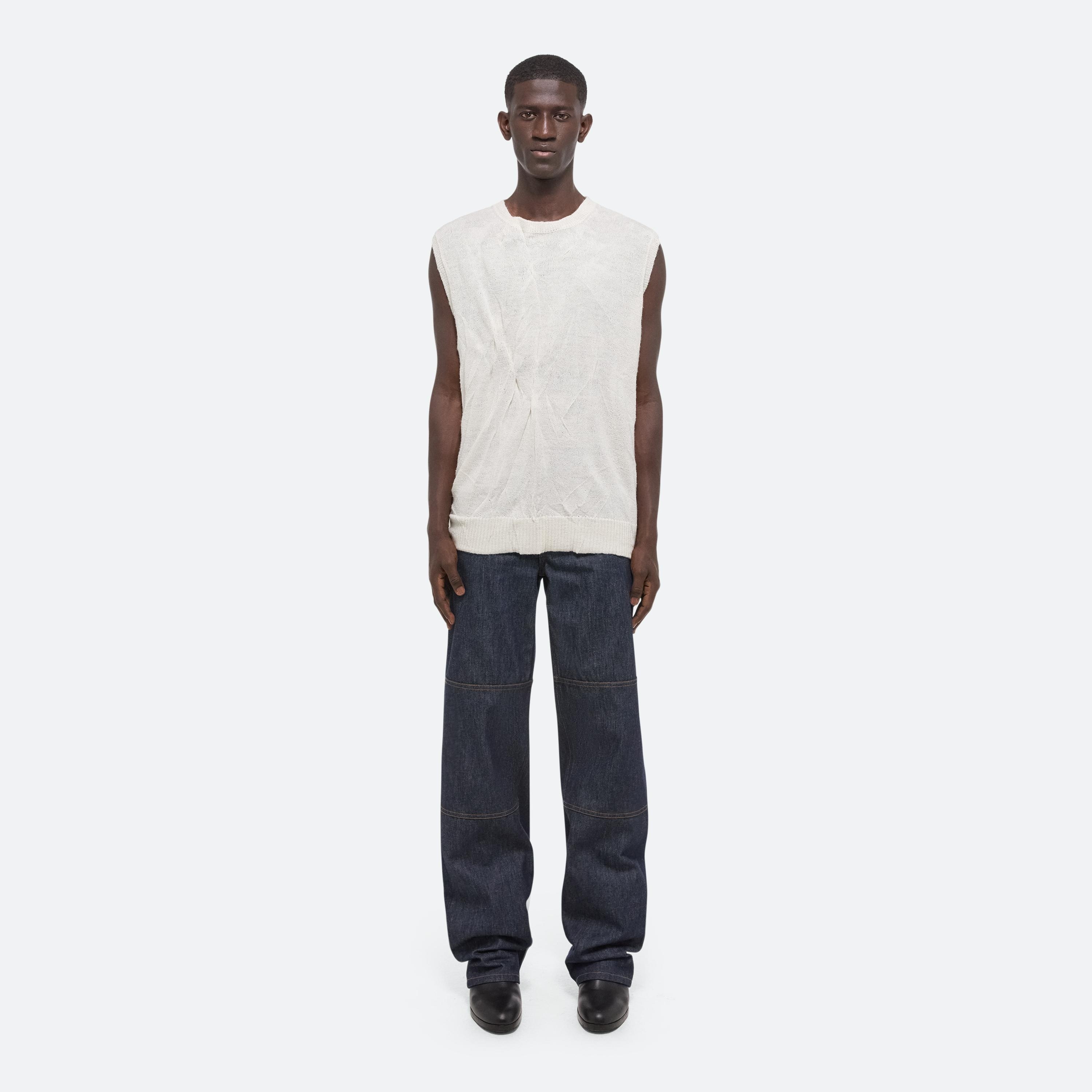 SLEEVELESS CRUSHED KNIT TOP - 4