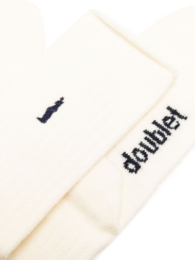 doublet logo-intarsia knitted mittens outlook