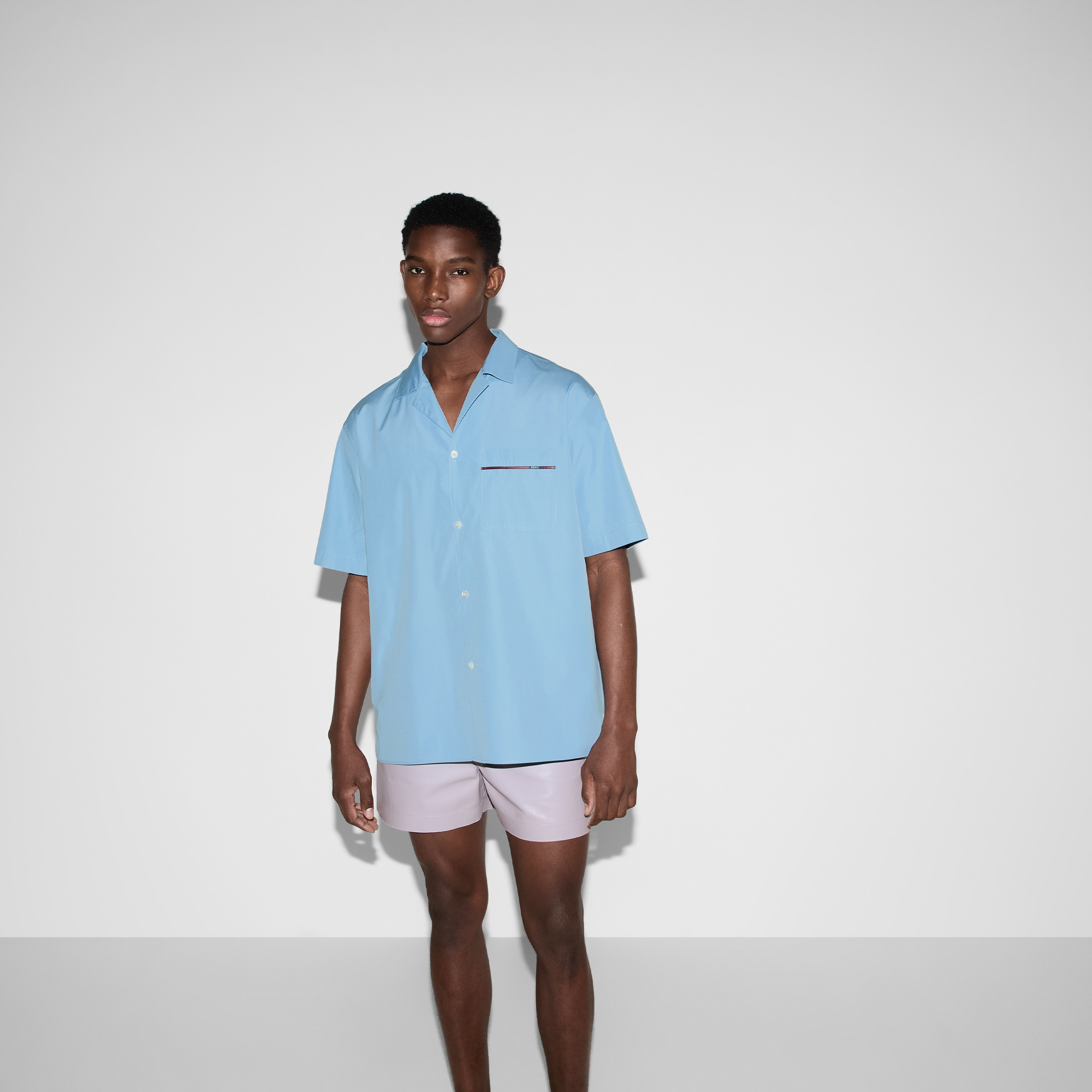 Regular fit cotton shirt with Web - 3