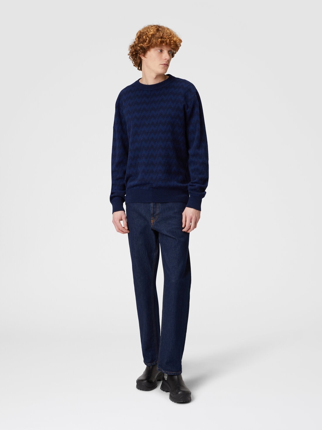 Zigzag wool and cashmere crewneck pullover - 2
