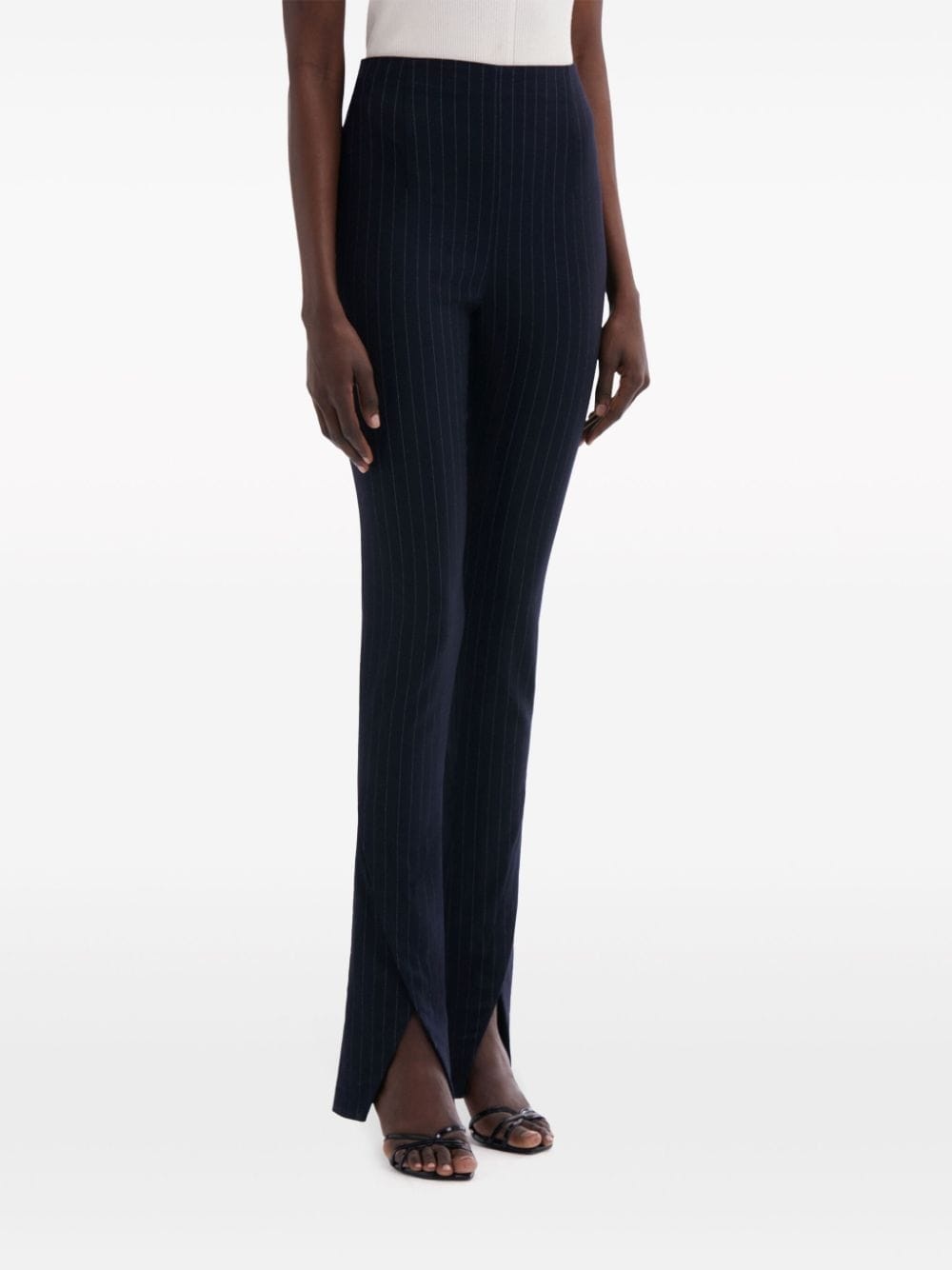 vertical-stripe wool trousers - 4