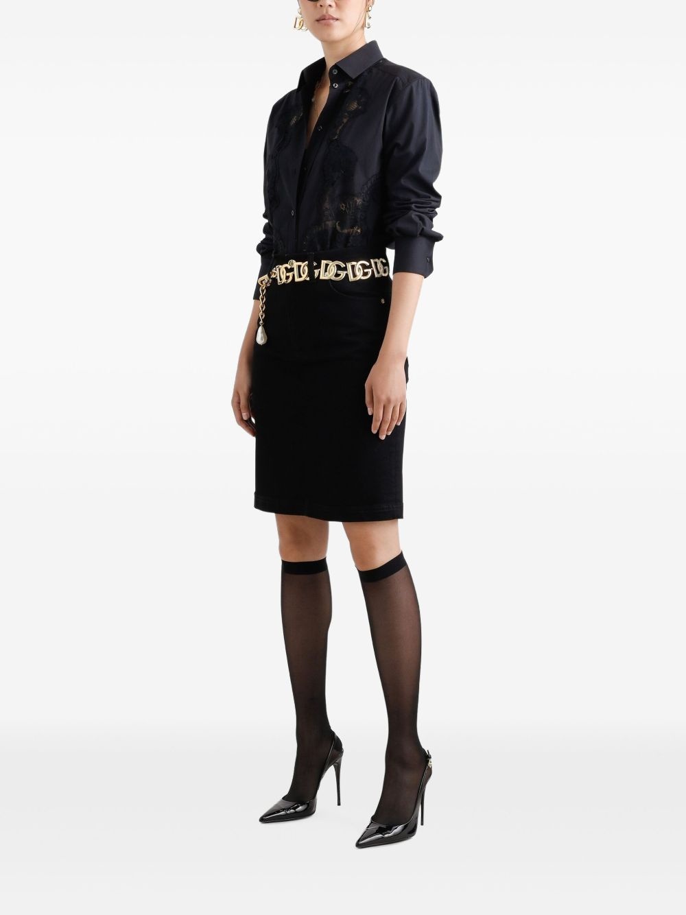 lace-inserts shirt - 2