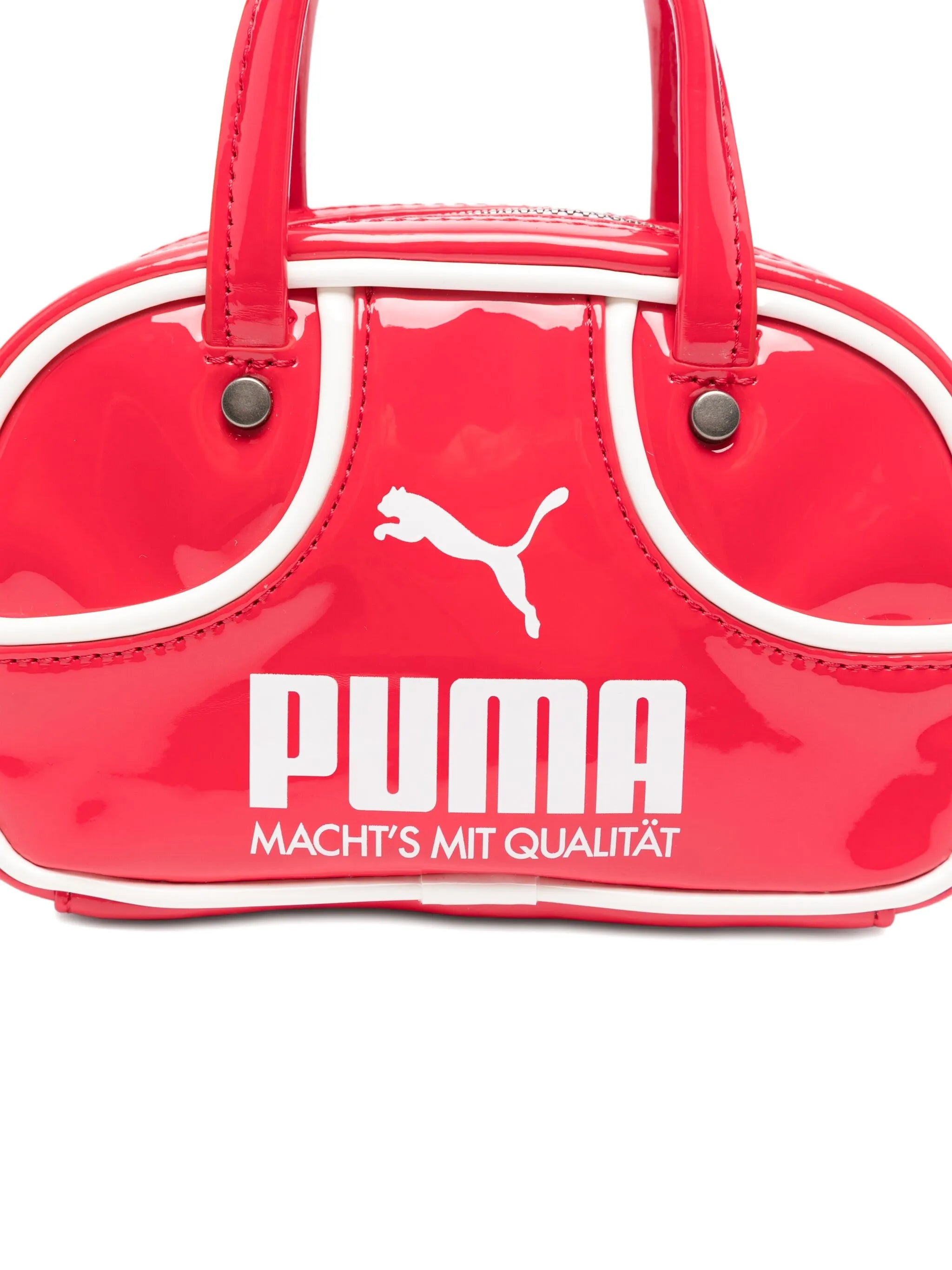 Puma 1976 Micro 1L Grip Patent-leather Top-handle Bag - 4
