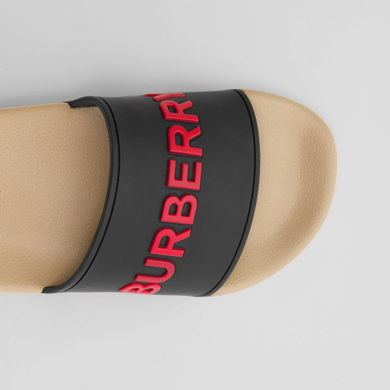 Burberry Logo Detail Two-tone Slides outlook