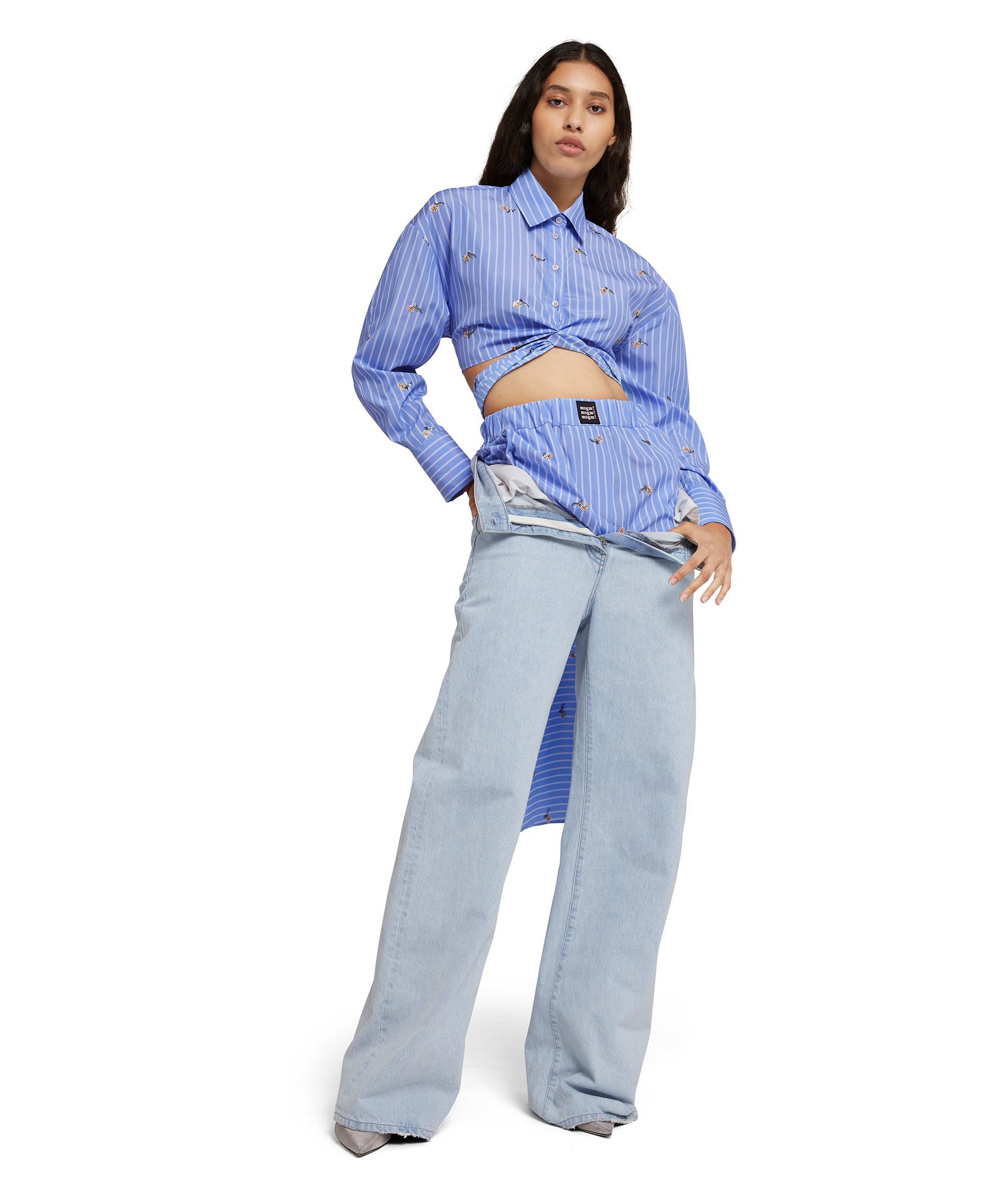 Tailored poplin cotton striped shorts - 5