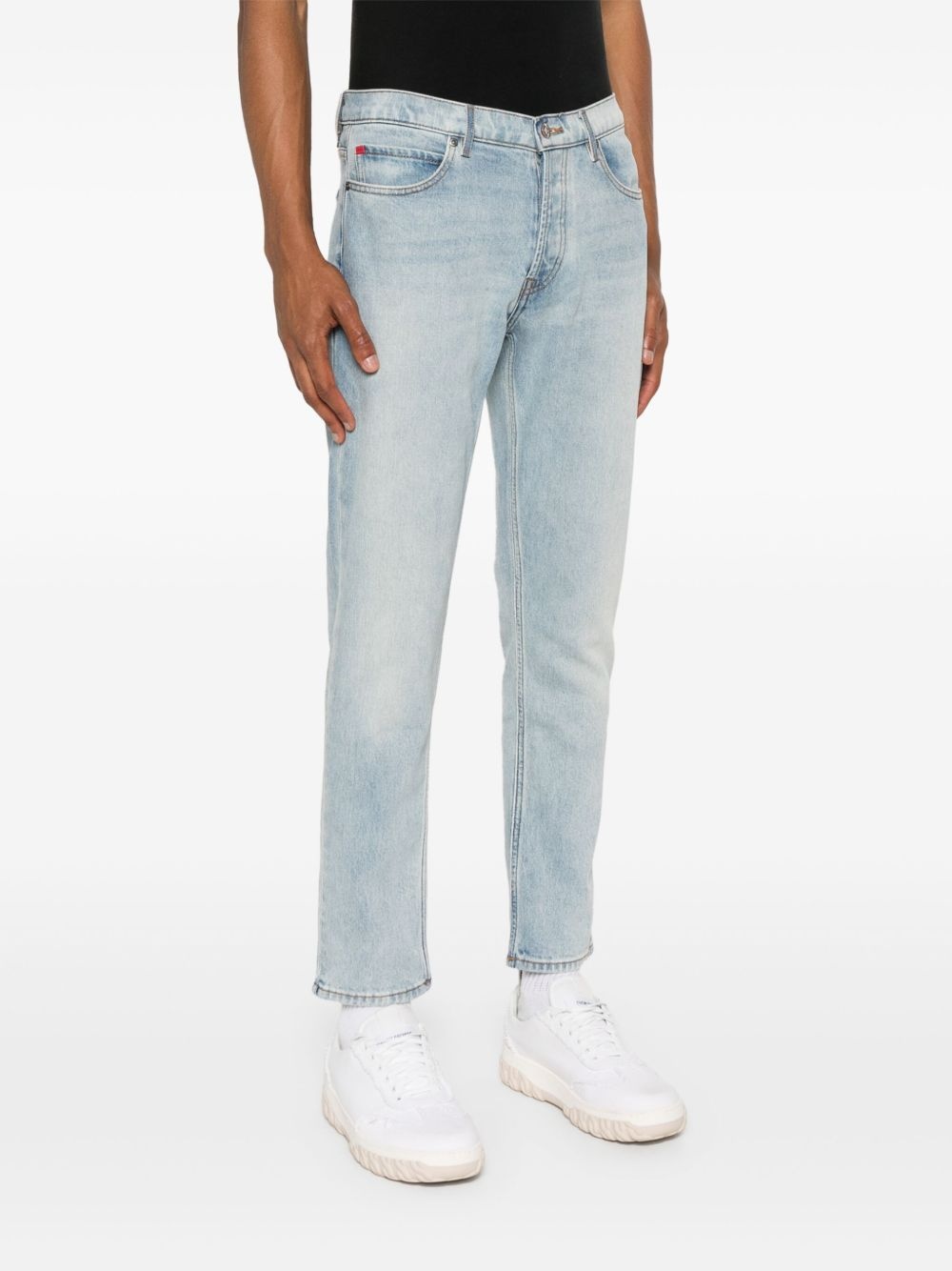 slim-leg cotton-blend jeans - 3
