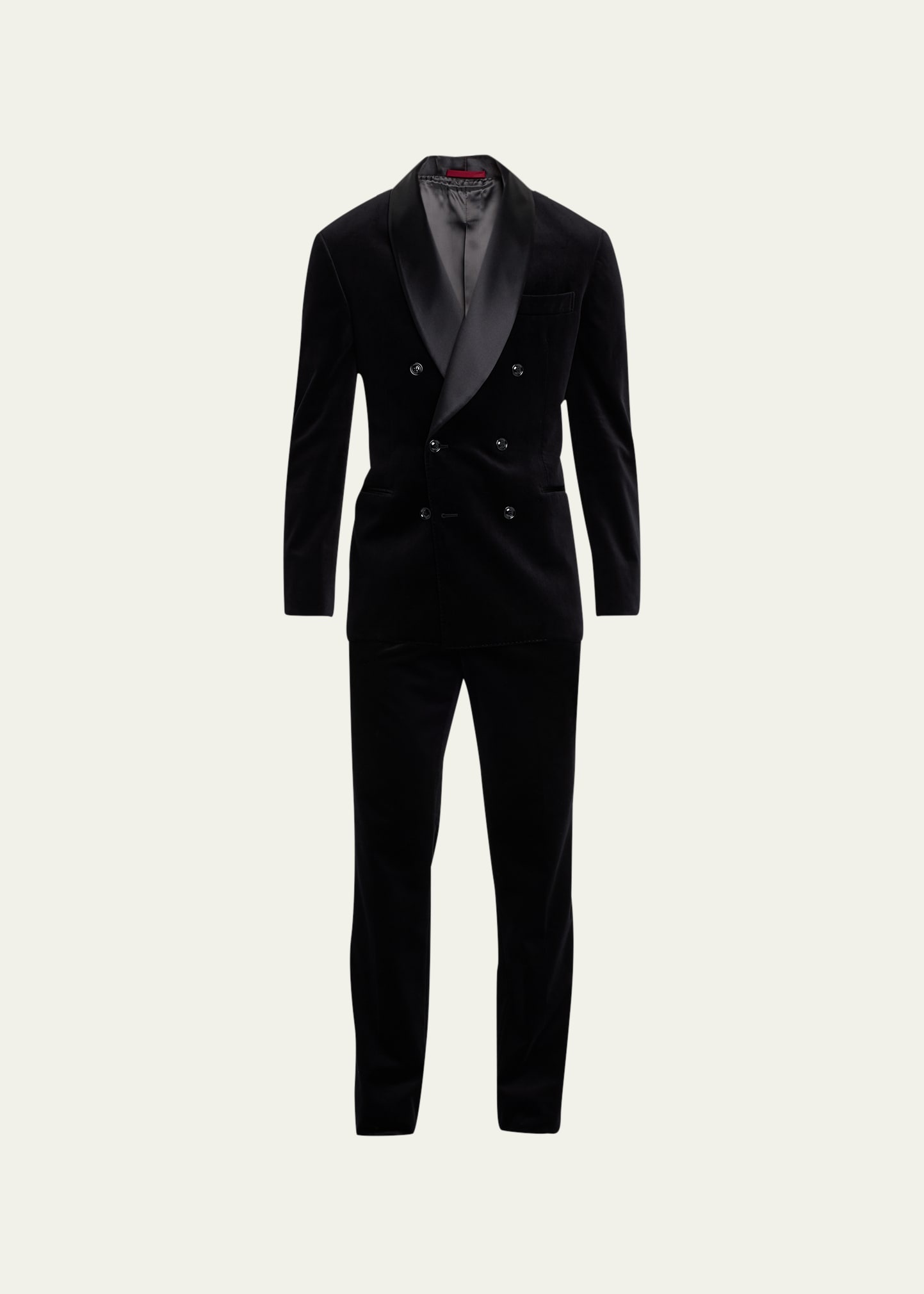 Men's Velvet Double-Breasted Shawl Tuxedo - 1
