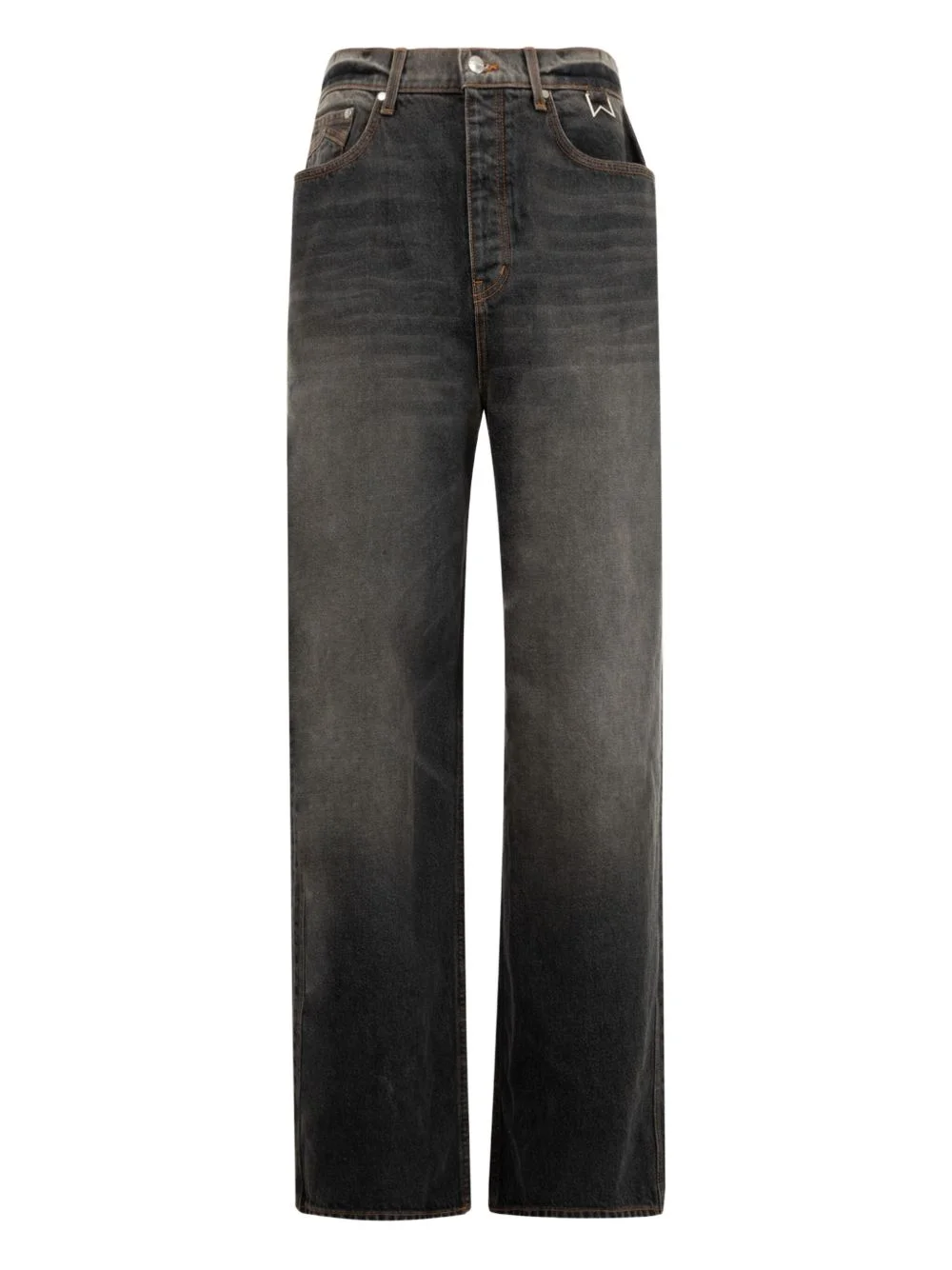 whiskering-effect jeans - 1