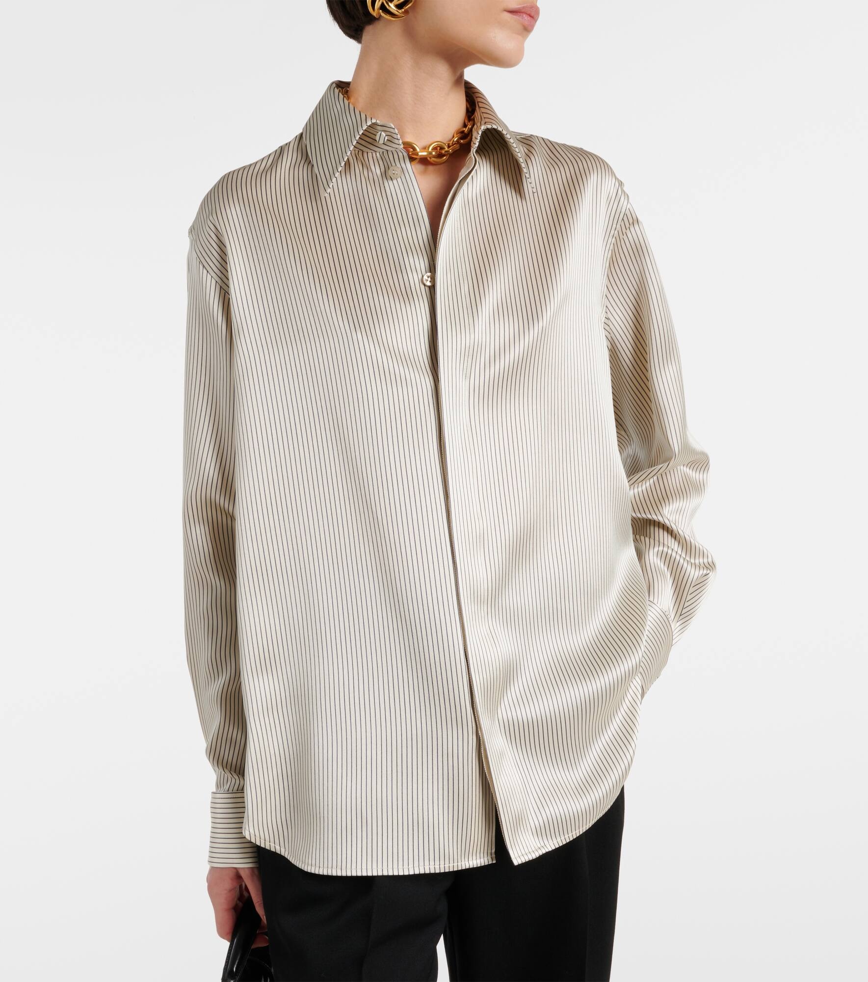 Striped silk satin shirt - 6