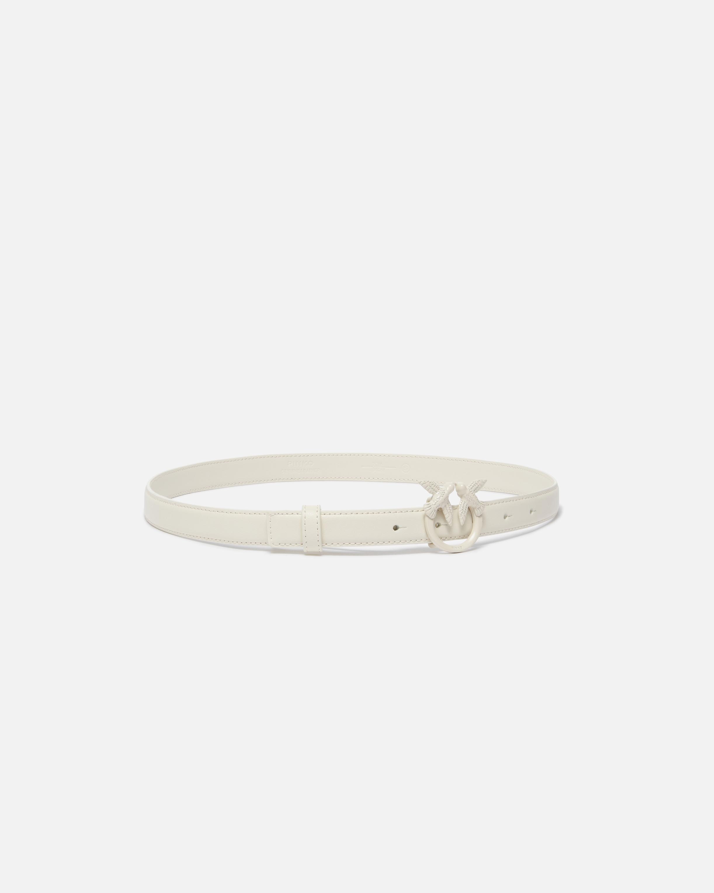 THIN COLOUR-BLOCK LOVE BIRDS LEATHER BELT 2CM - 2