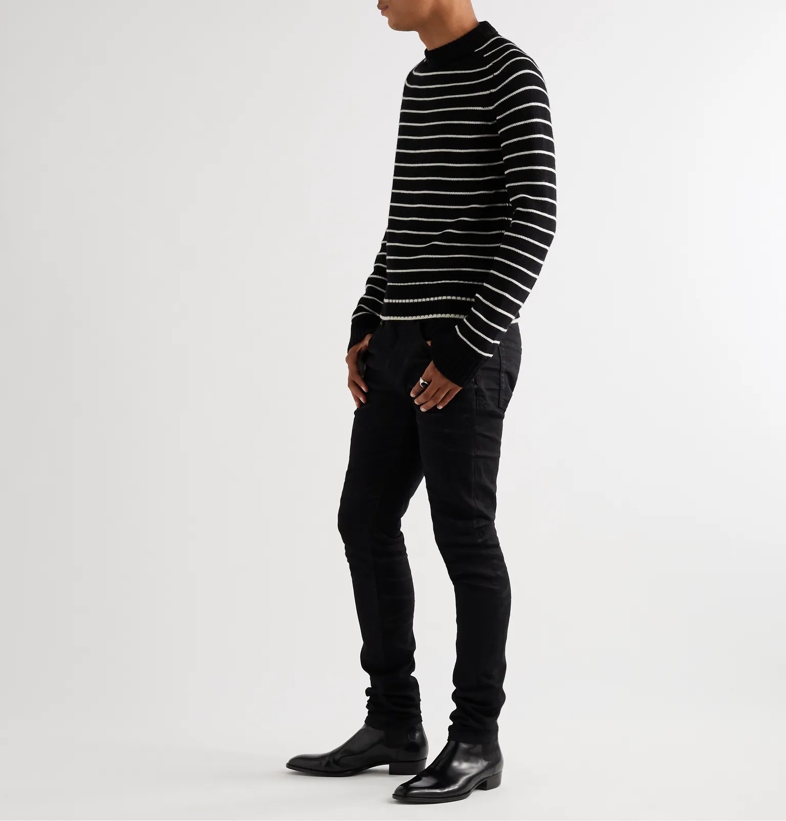 Slim-Fit Striped Virgin Wool Sweater - 2