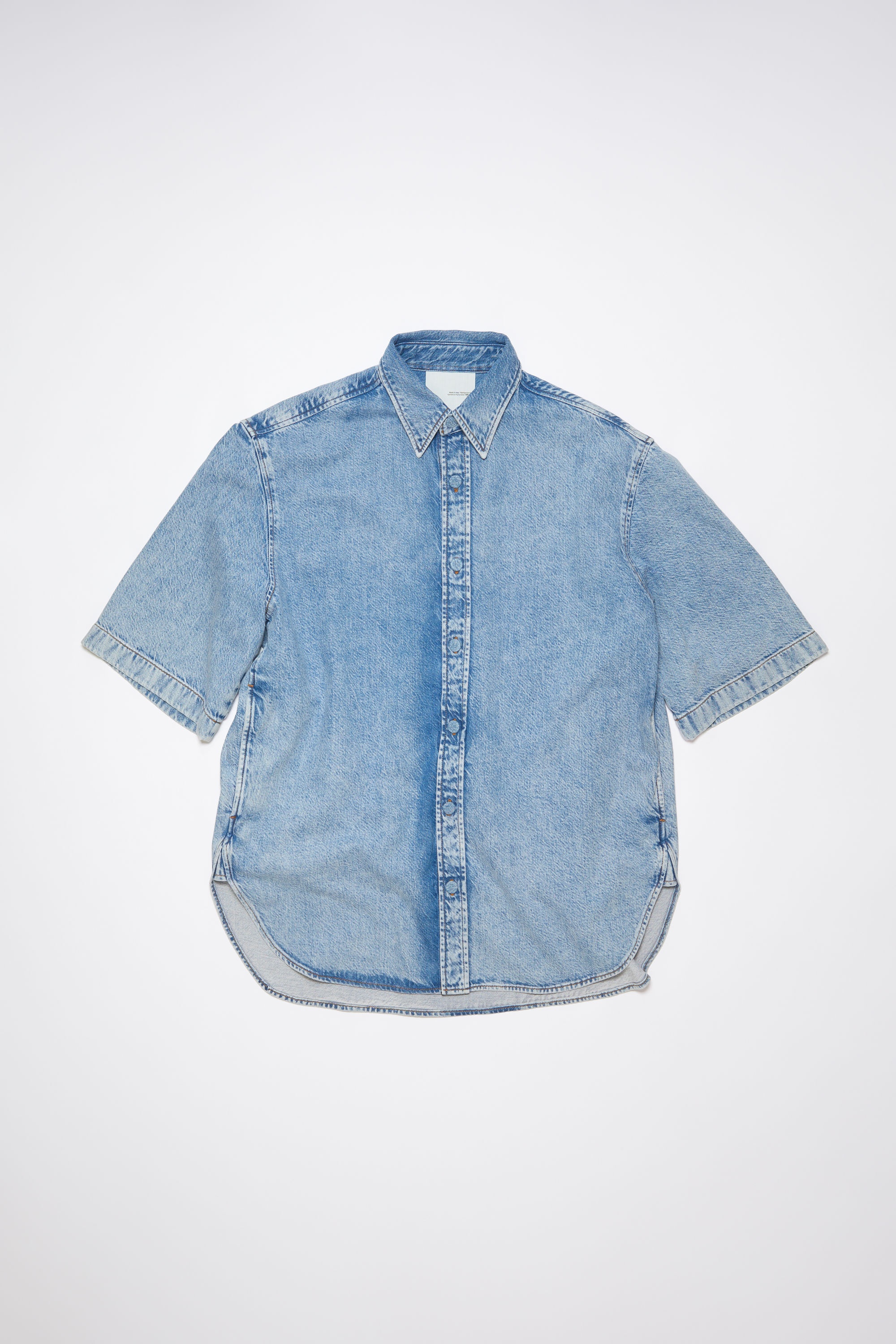 Denim button-up shirt - Indigo blue - 1