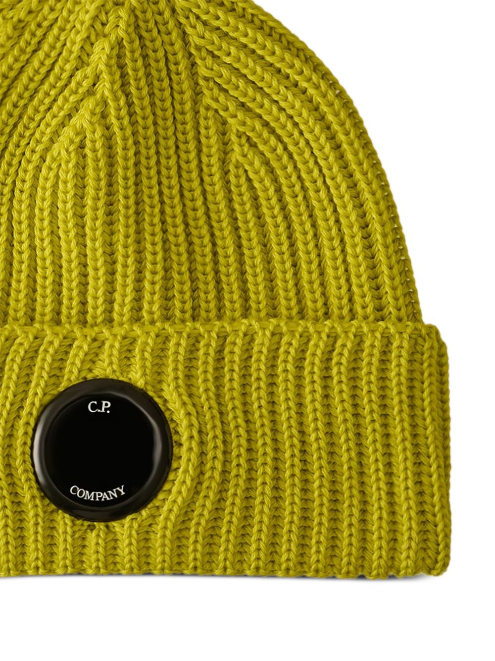 ribbed-wool lens-detail beanie hat - 2