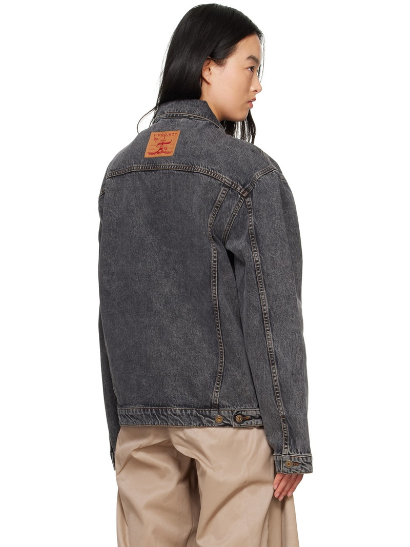로고 잡아당기기 denim 재킷 3