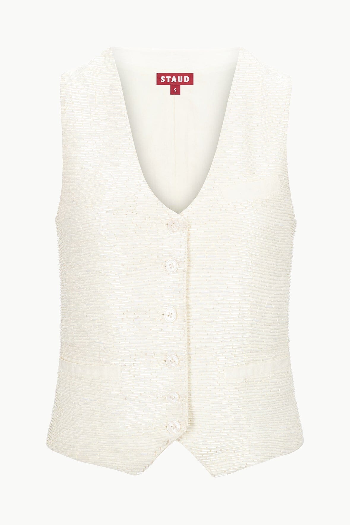 STAUD BRETT VEST IVORY - 1