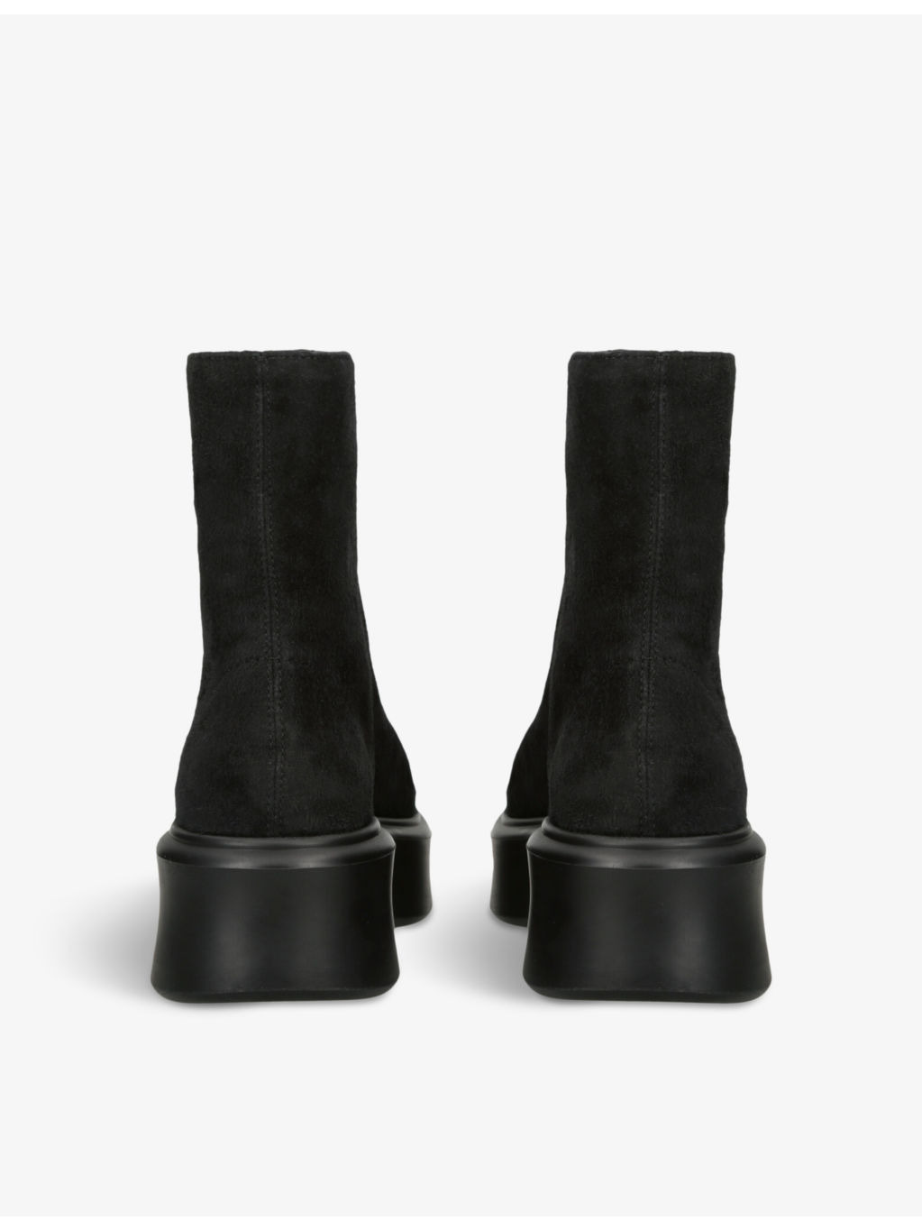 Zipped-front platform-sole suede ankle boots - 4
