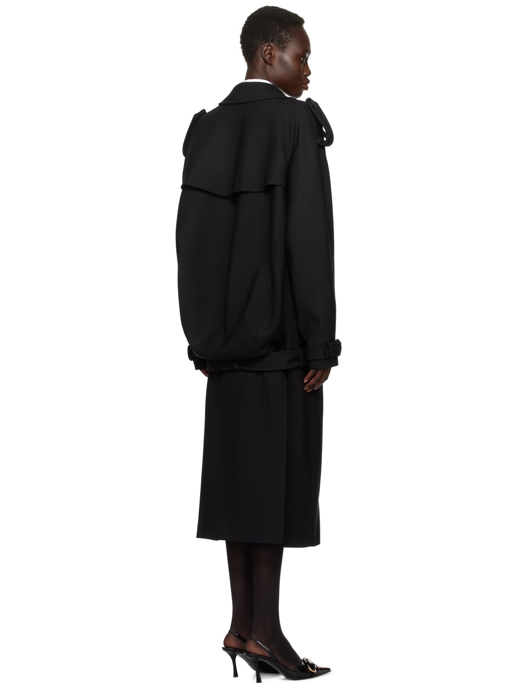 Black Oversized Trench Coat - 3