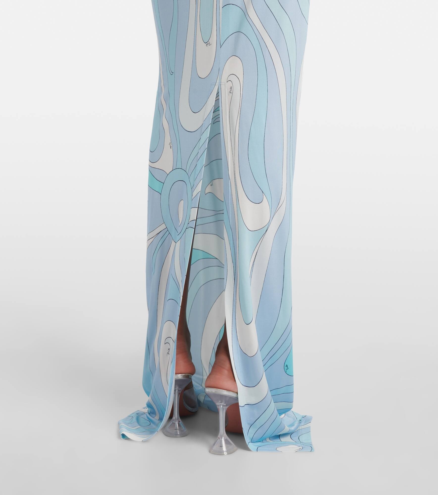 Marmo halterneck satin jersey maxi dress - 5