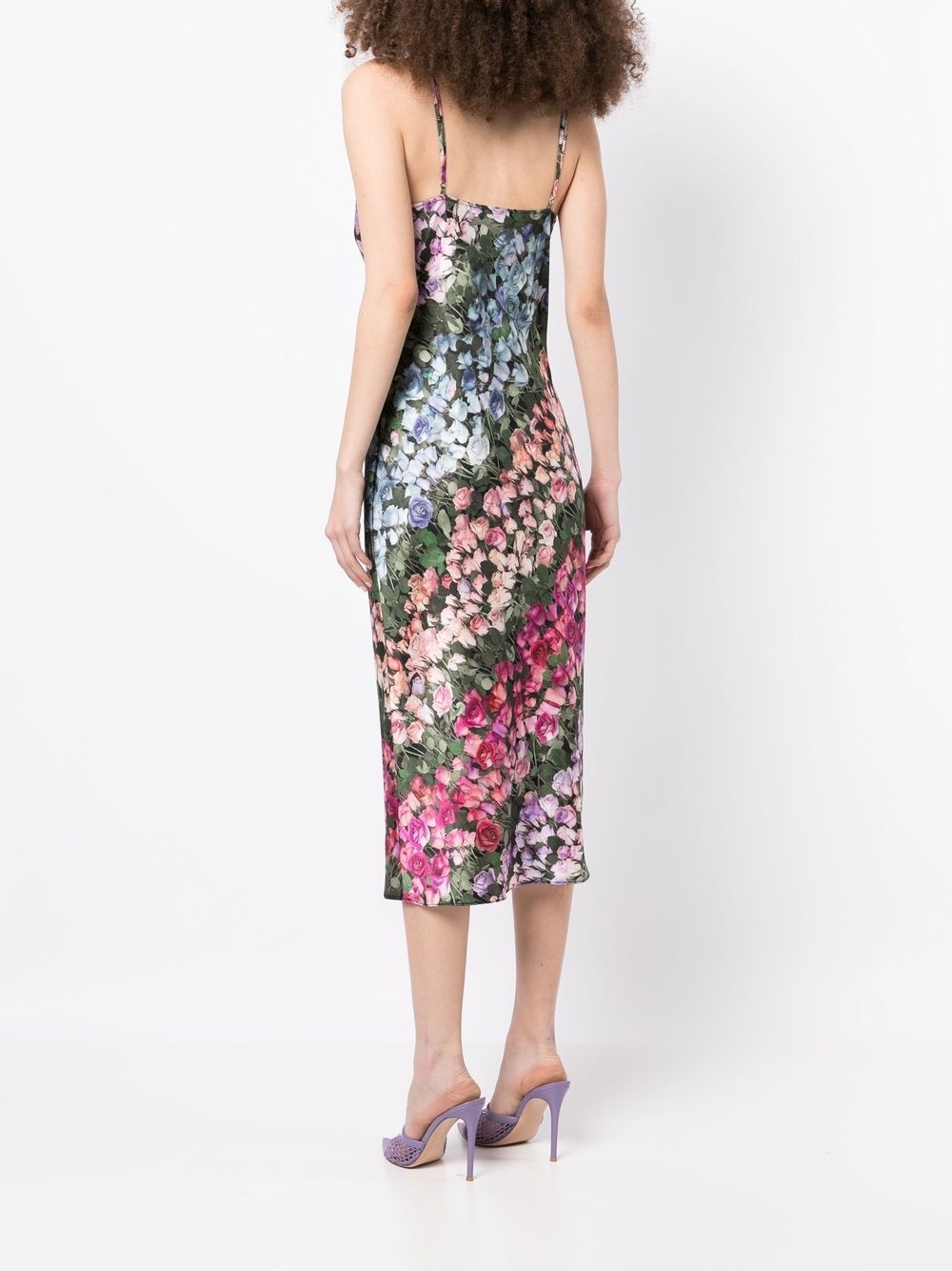 all-over rose-print slip dress - 4