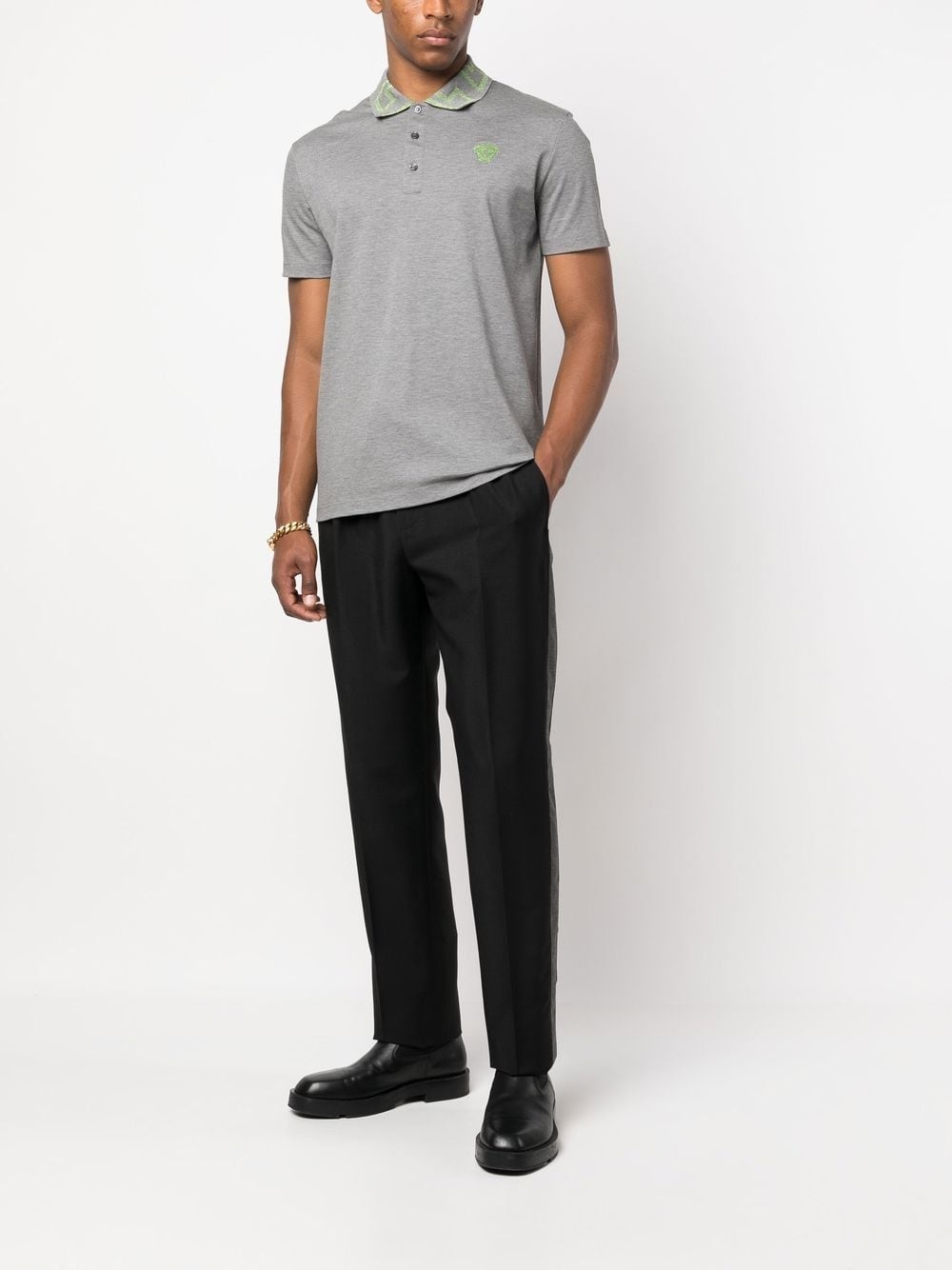 side-stripe straight-leg trousers - 2
