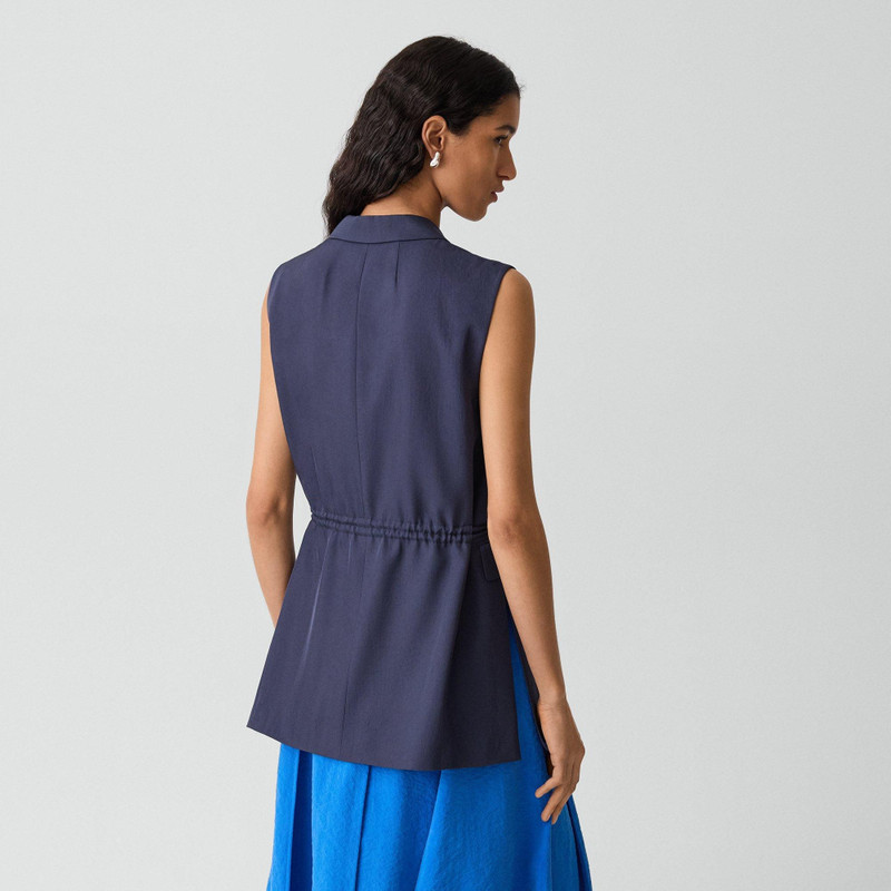 Vented Vest in Washed Twill 4