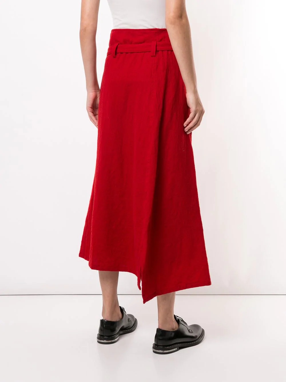 button-up belted mid-length skirt - 4