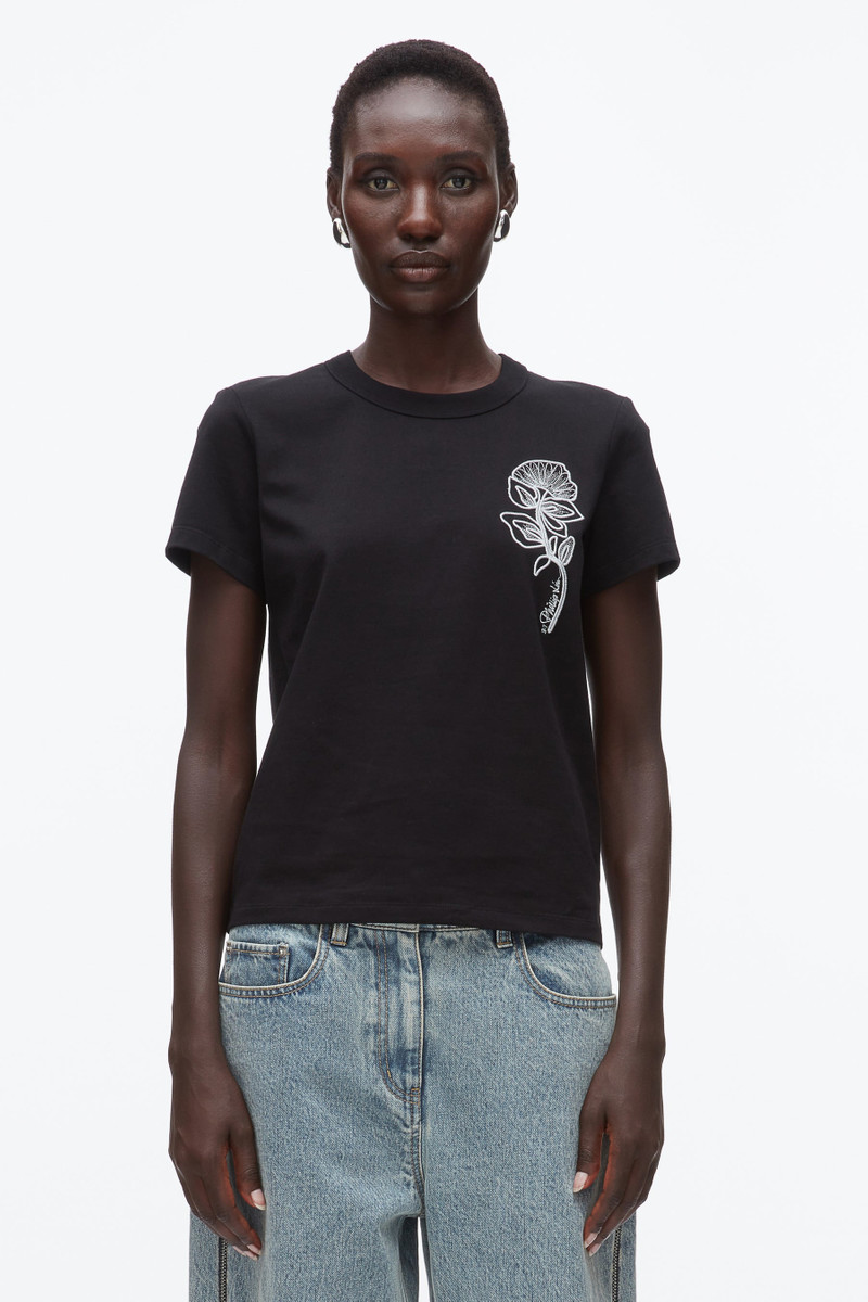 Flower Embroidery Merch Tee 3