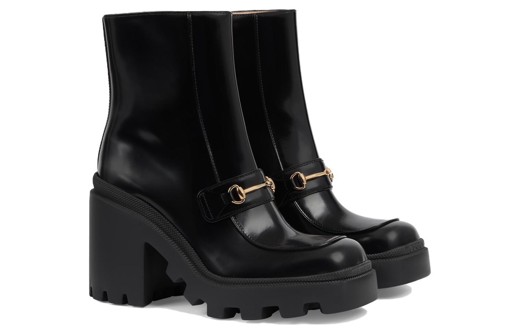 (WMNS) Gucci Boot With Horsebit 'Black' 750589-AACAT-1000 - 3