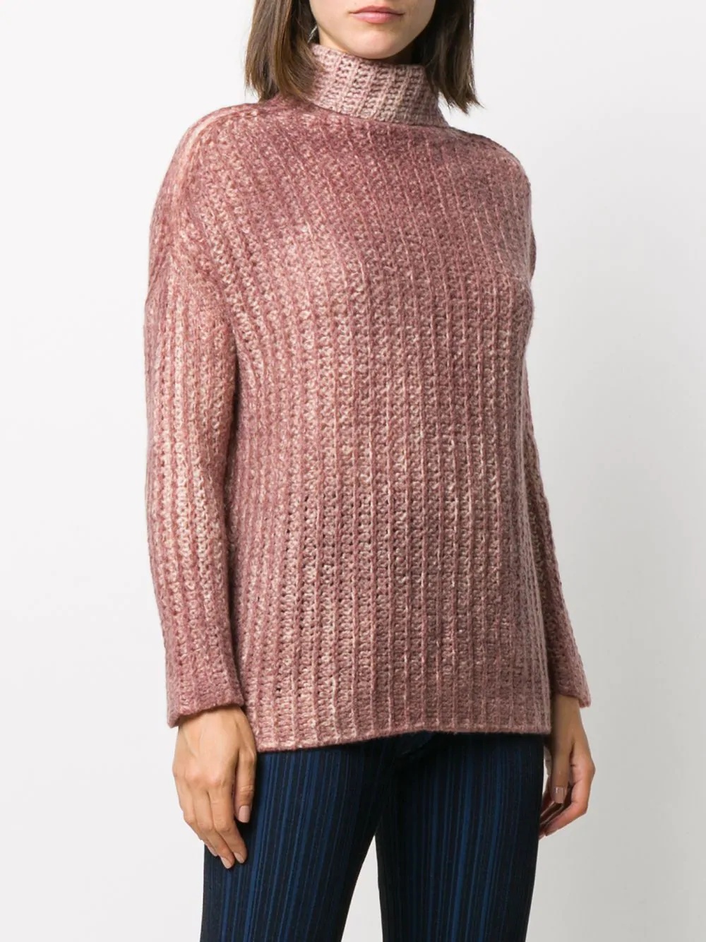 chunky-knit roll-neck jumper  - 3