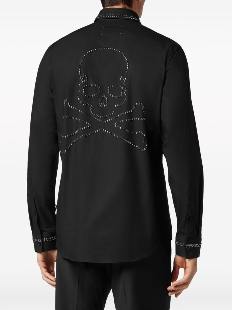 PHILIPP PLEIN logo-plaque cotton shirt outlook