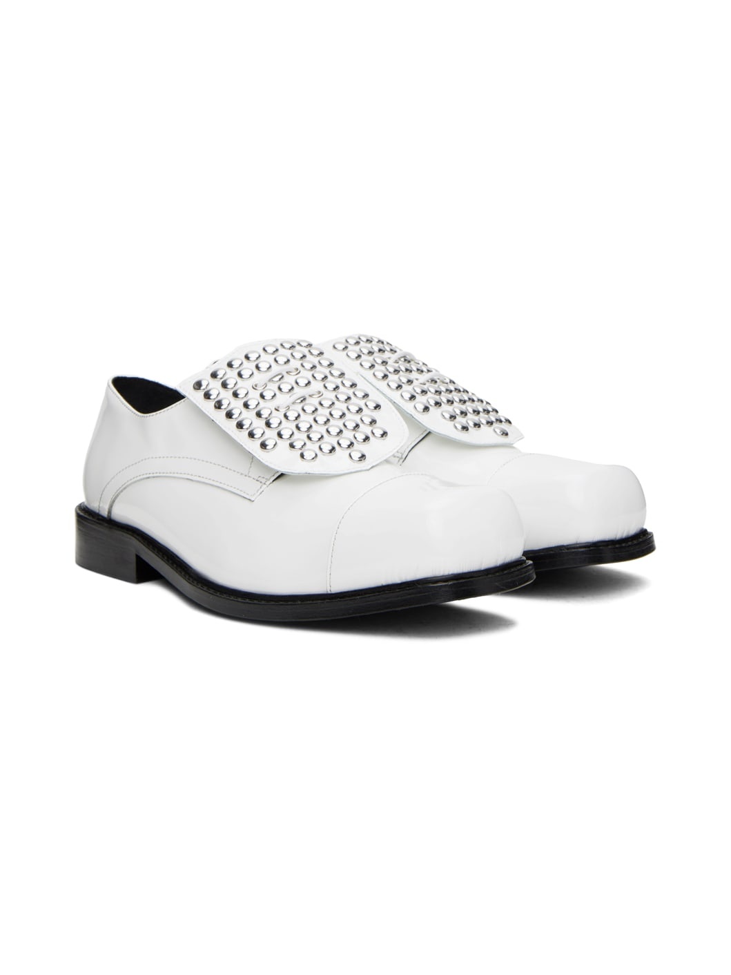 White Studded Shield Derbys - 4