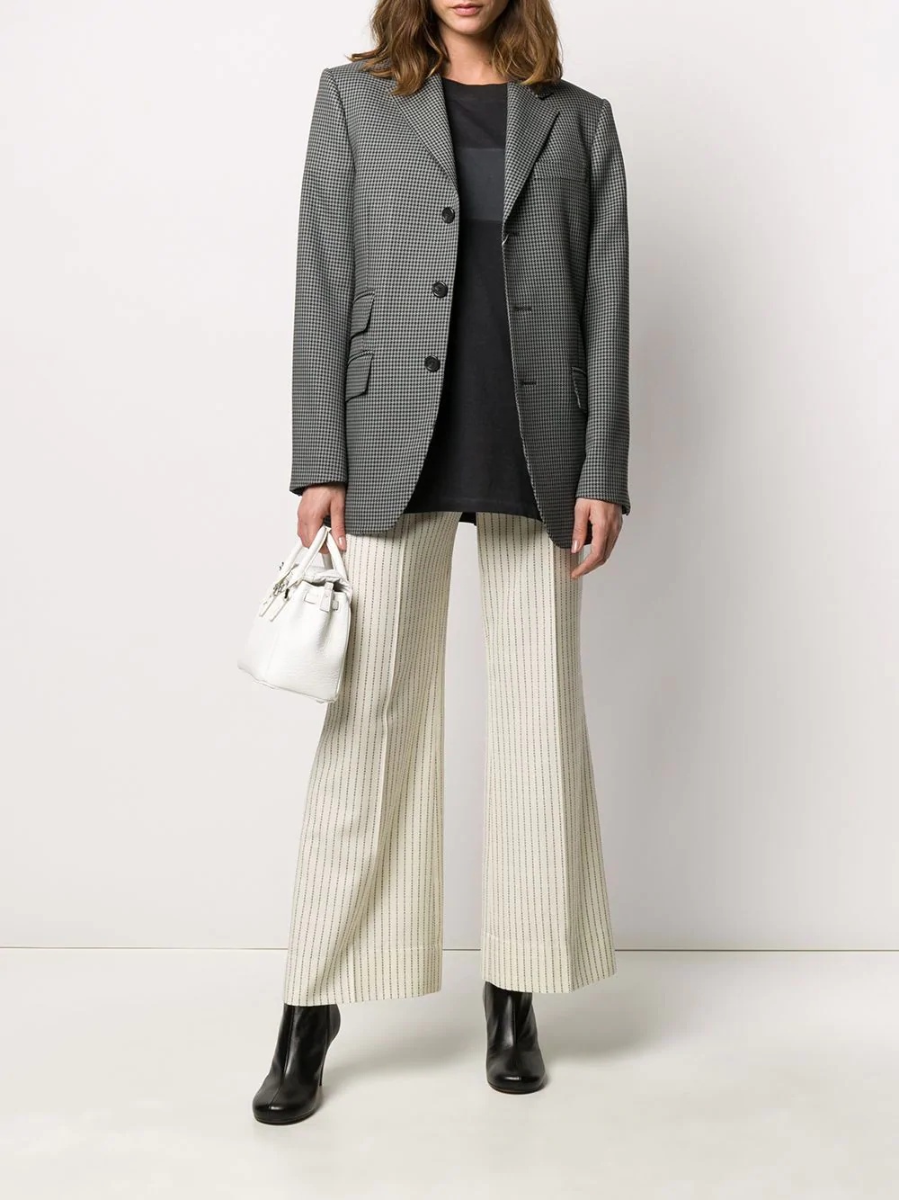 logo pinstripe trousers - 2