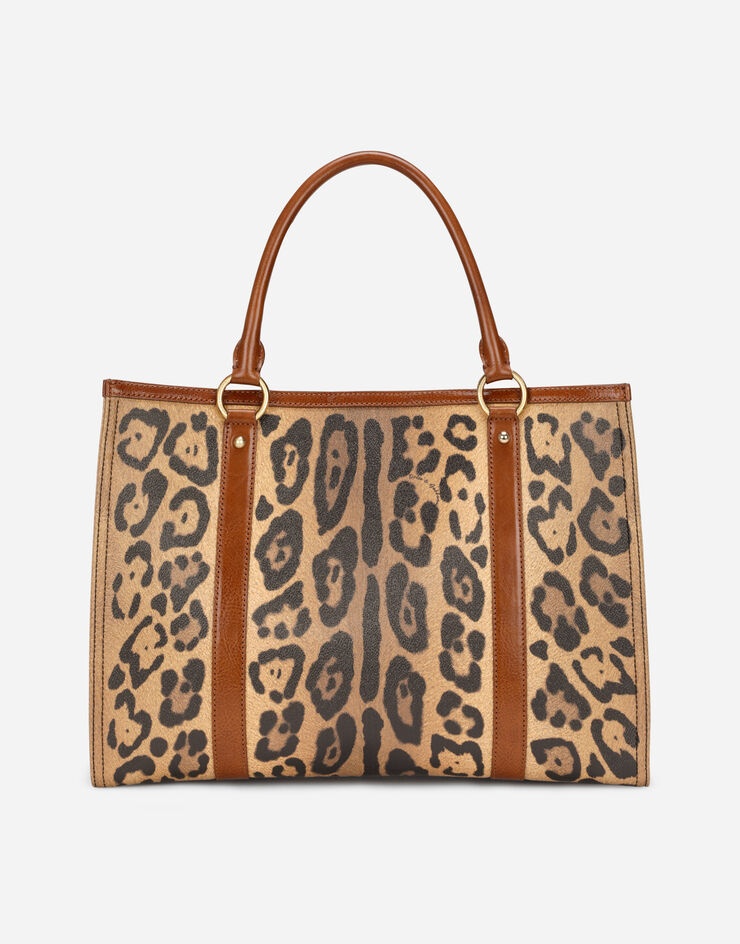 Leopard-print Crespo shopper with branded plate - 4