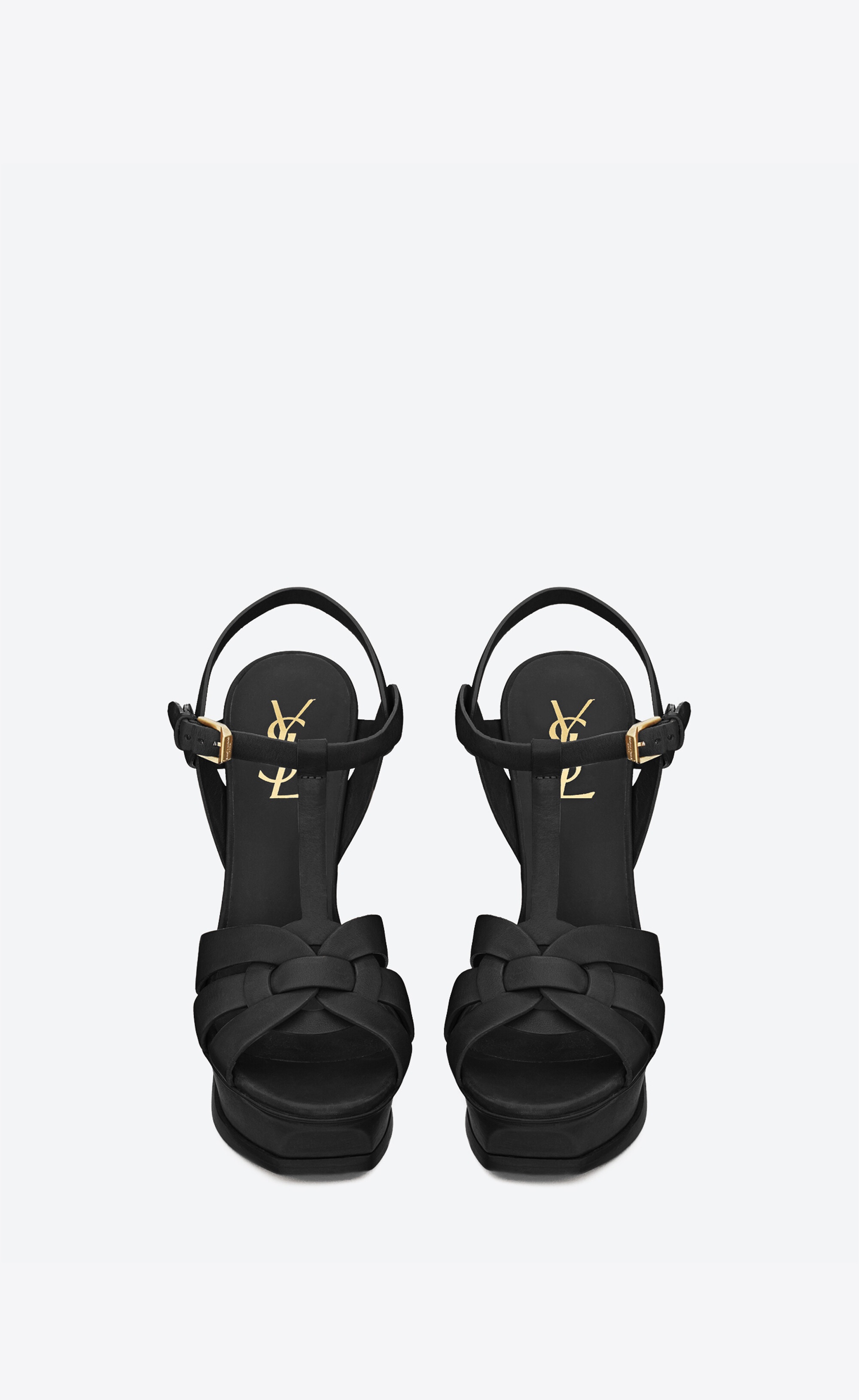 tribute platform sandals in smooth leather - 2