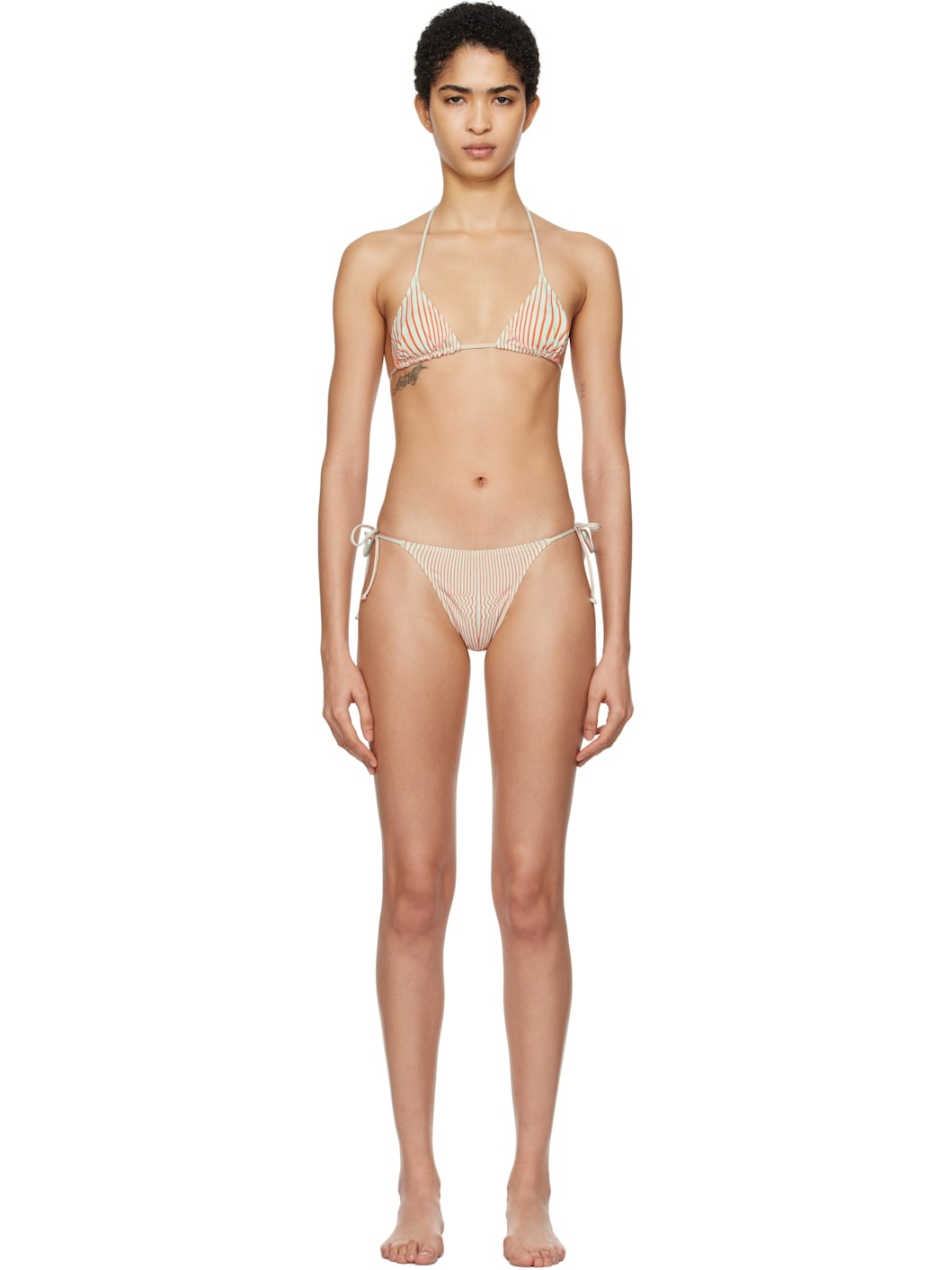 Orange & Green 'The Pinstripe Body Morphing' Bikini - 1
