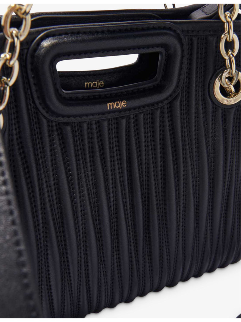 maje Cabas padded mini leather shoulder bag outlook
