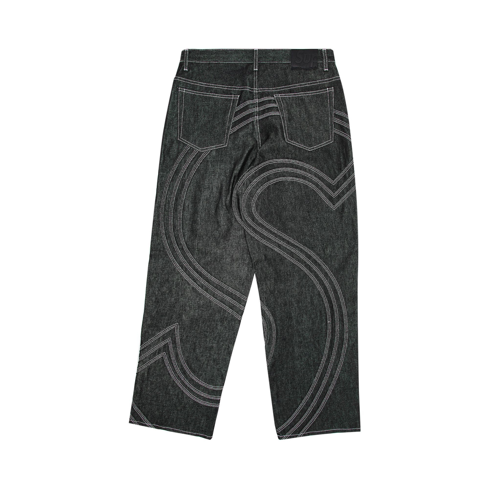 Supreme S Logo Rigid Baggy Jean 'Rigid Black' - 2
